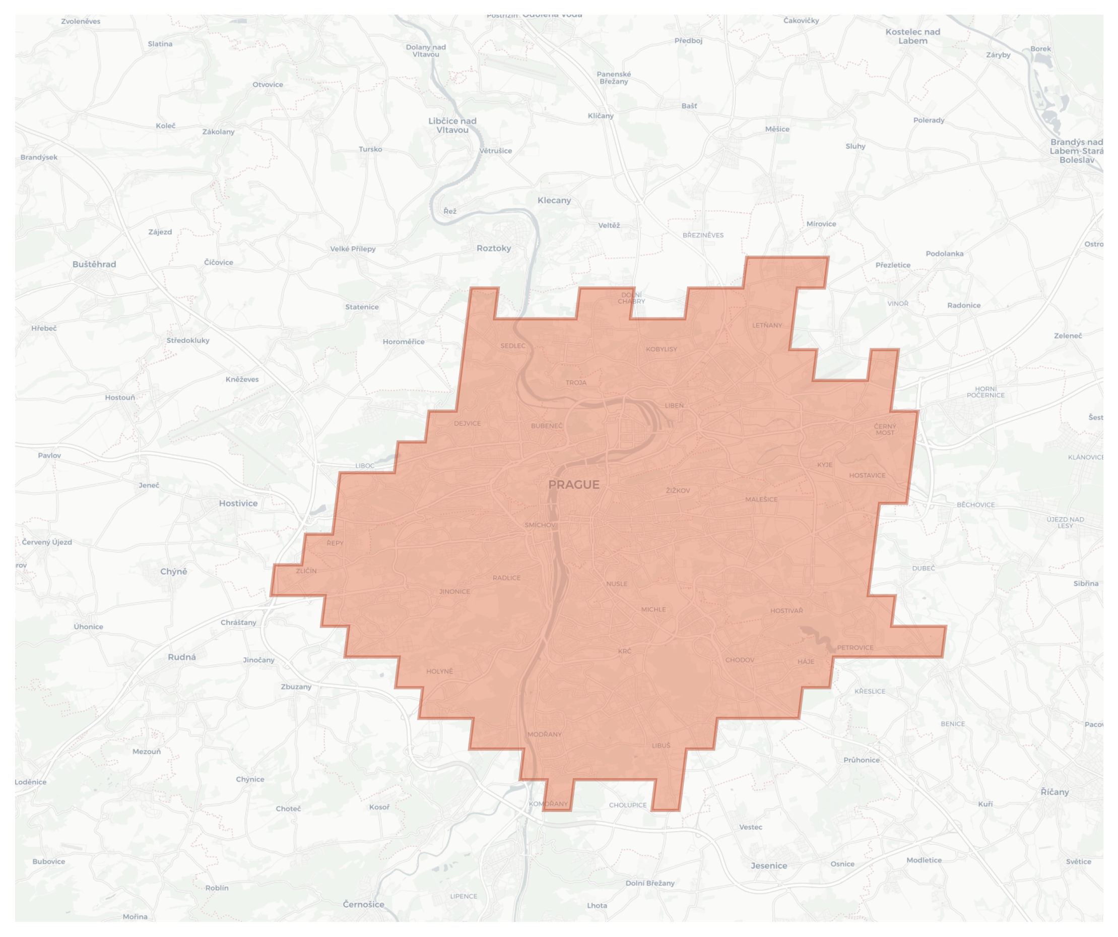 Prague geographic map