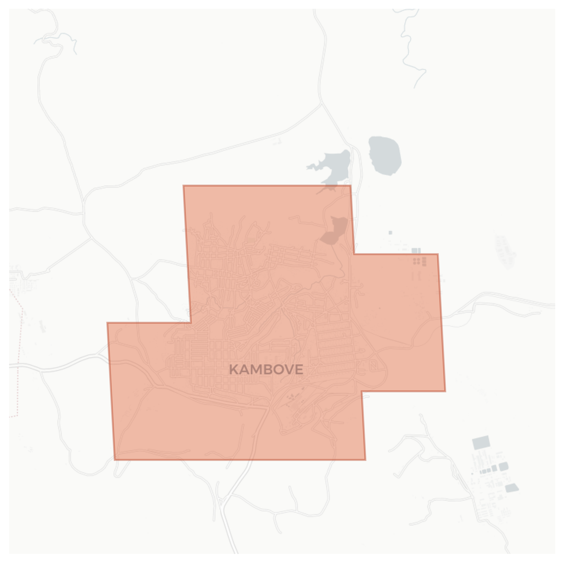 Kambove geographic map