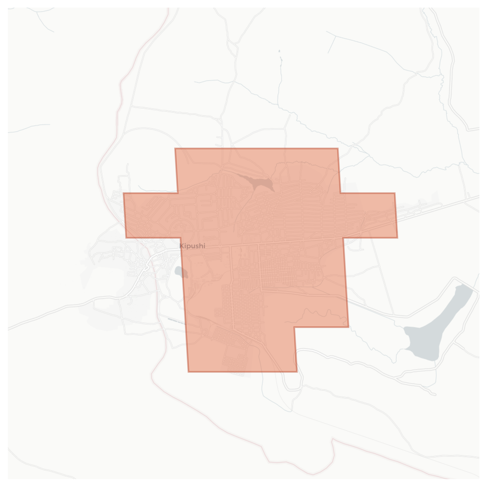 Kipushi geographic map