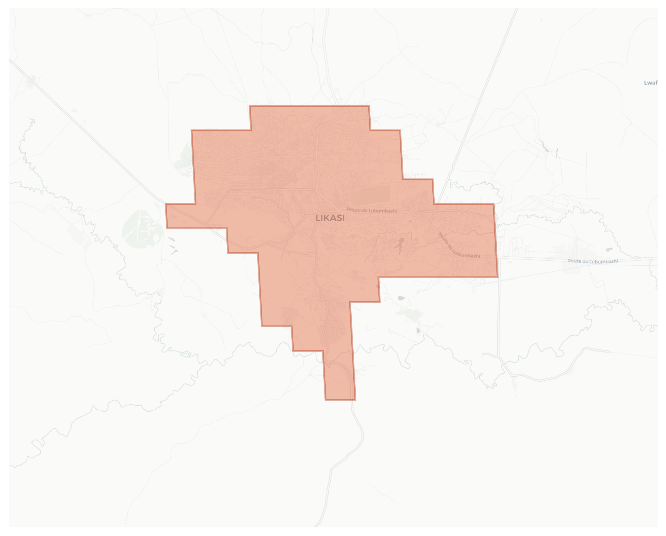 Likasi geographic map
