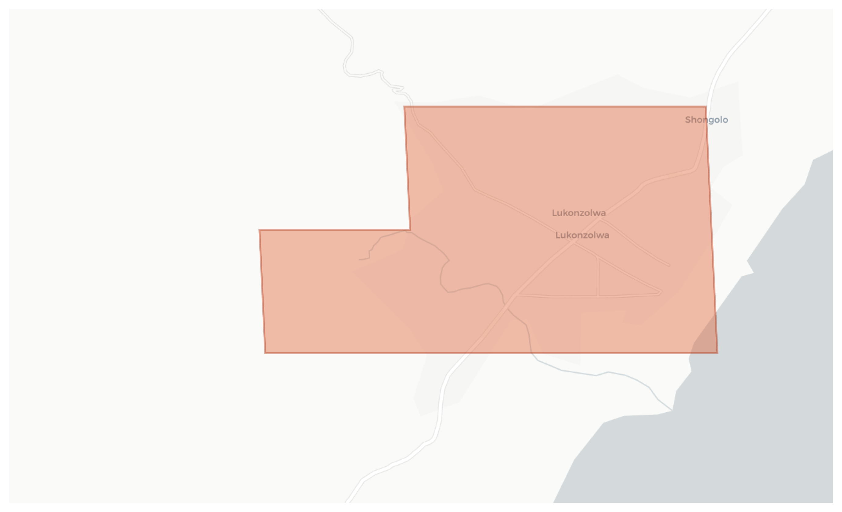 Lukonzolwa geographic map