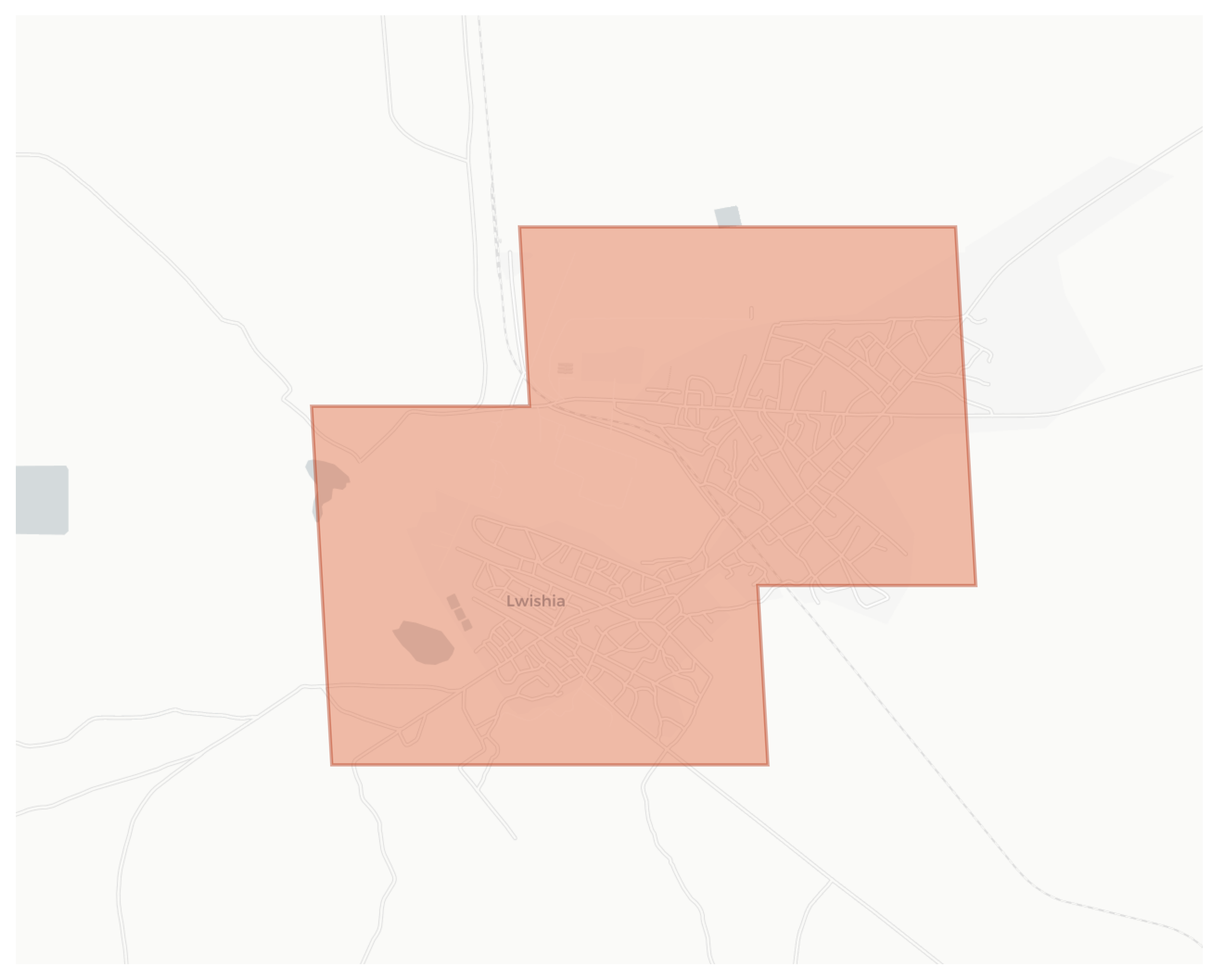 Lwishia geographic map