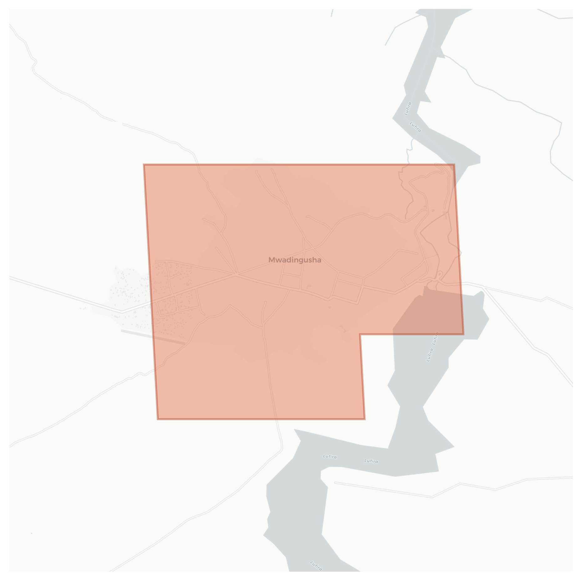 Mwadingusha geographic map