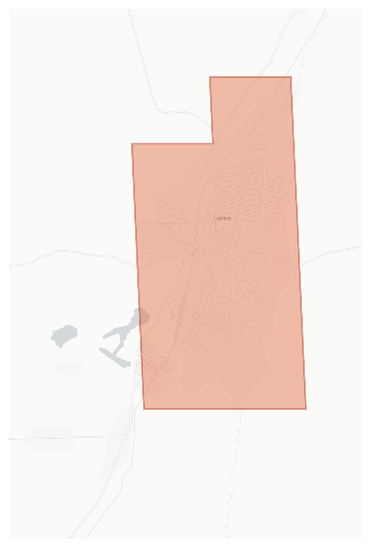 Luena geographic map