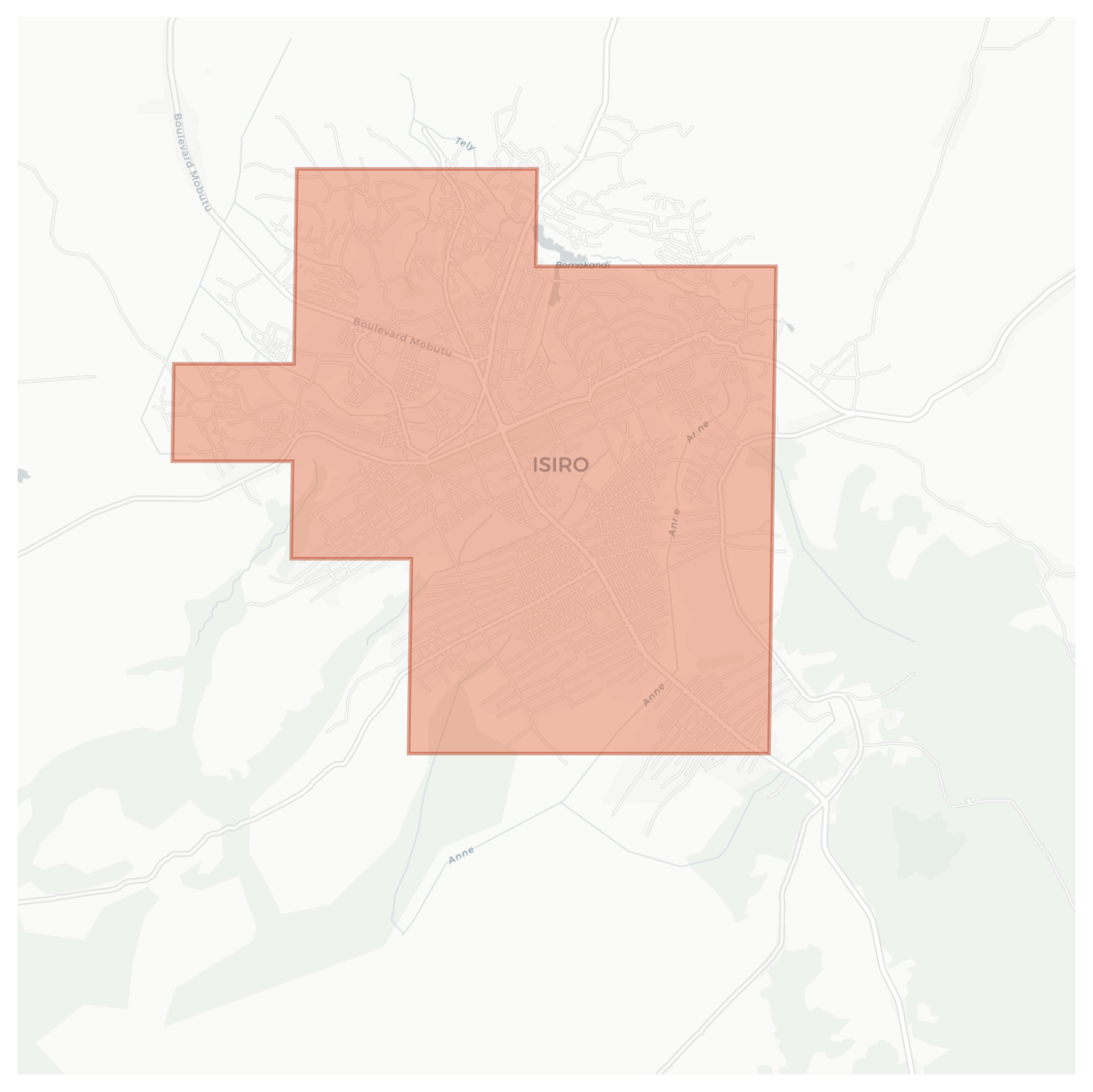 Isiro geographic map
