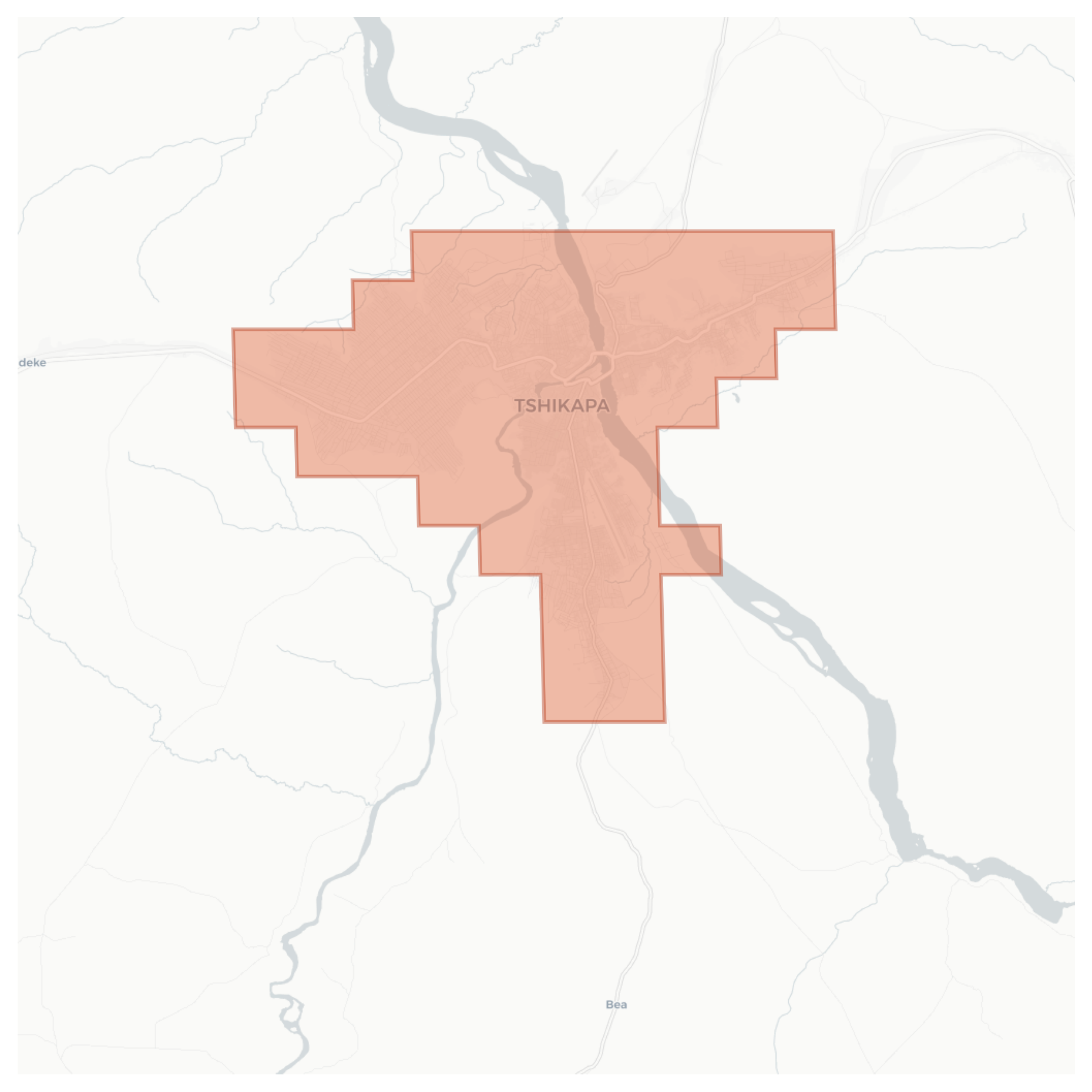 Tshikapa geographic map