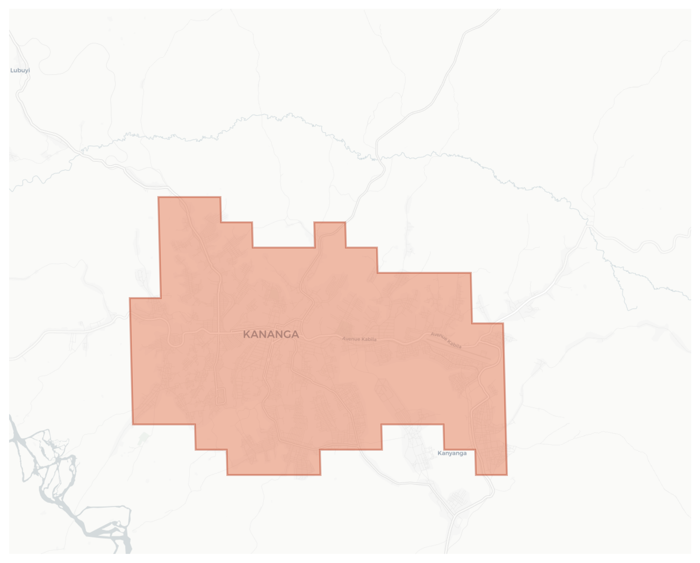 Kananga geographic map