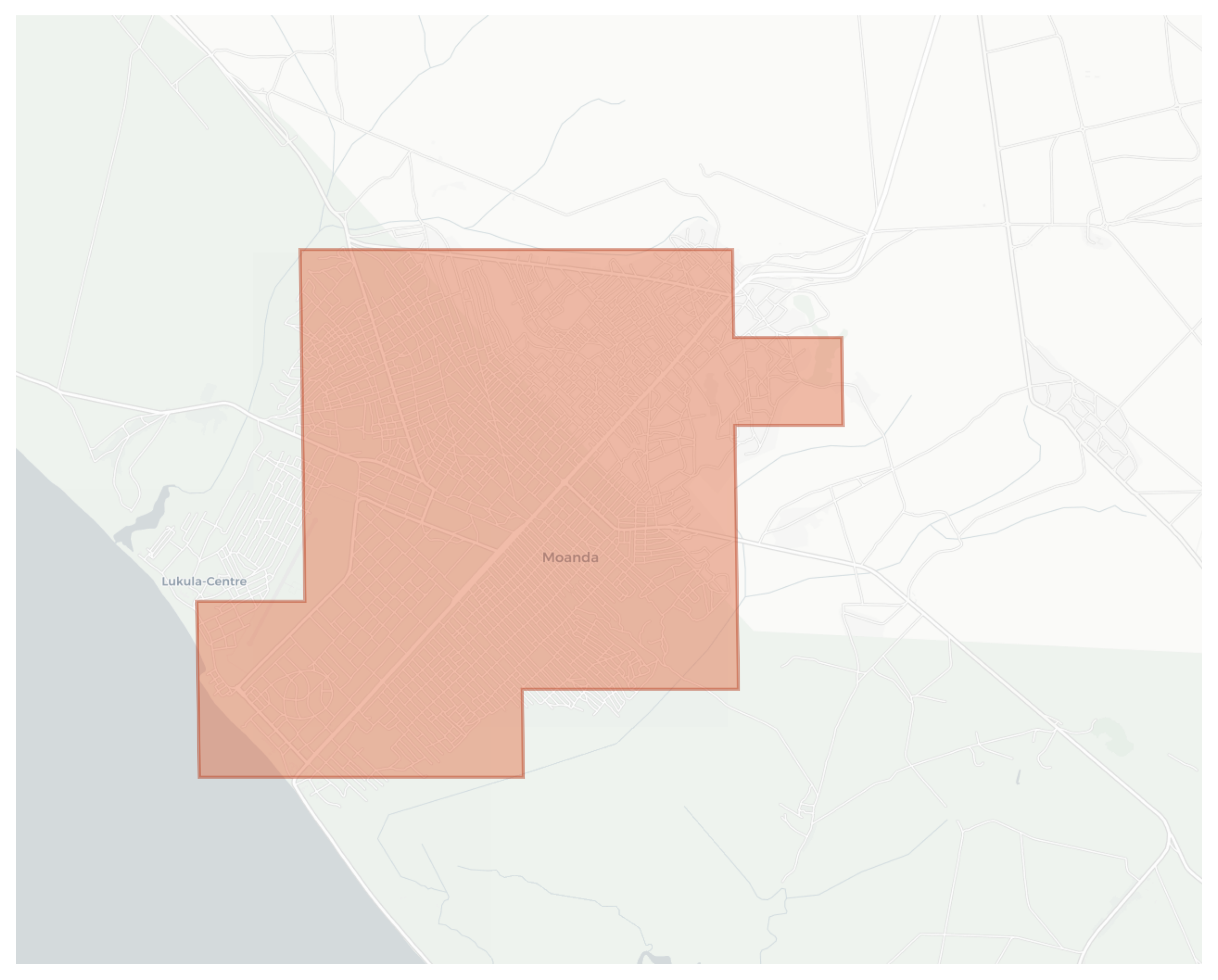 Moanda geographic map