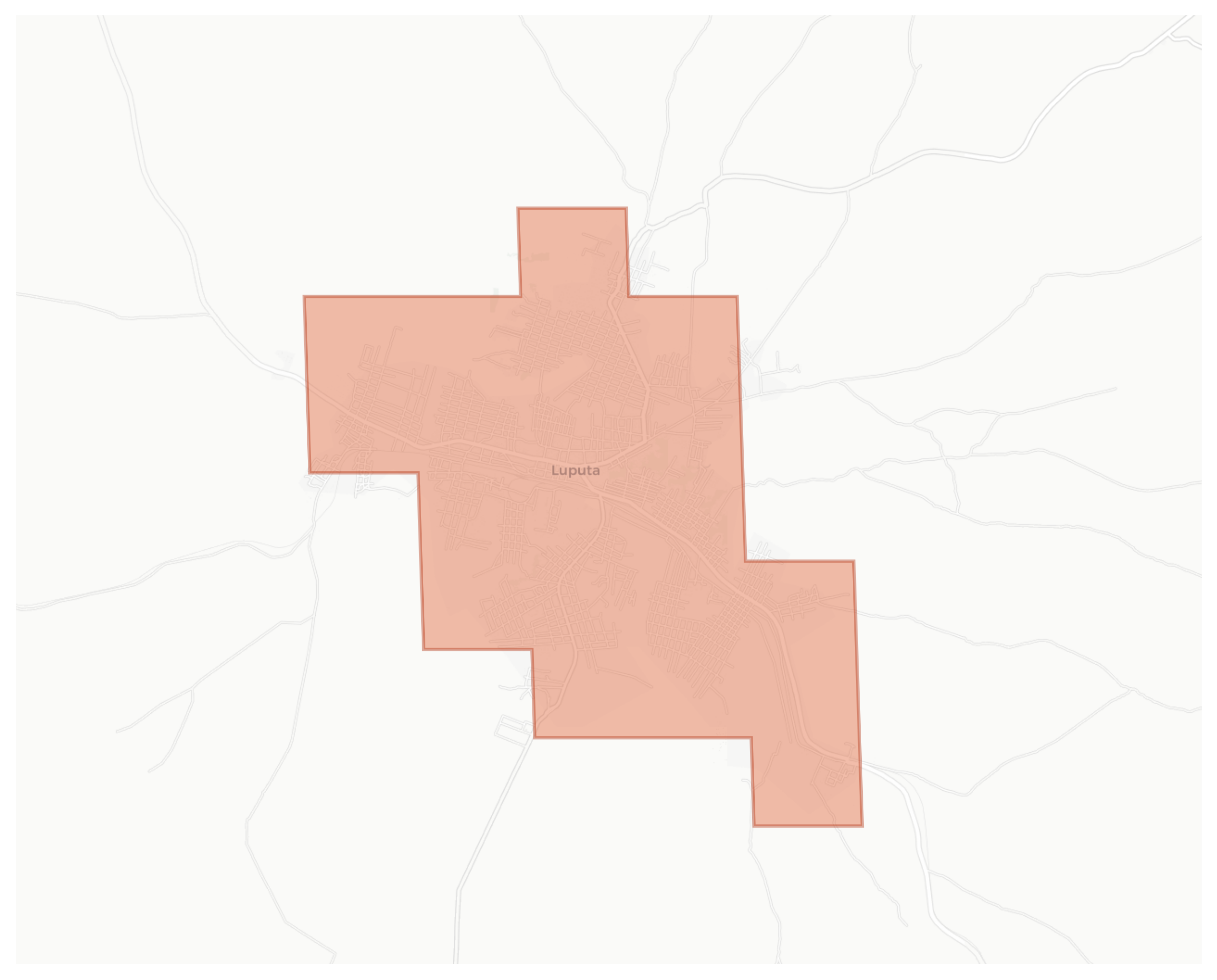 Luputa geographic map
