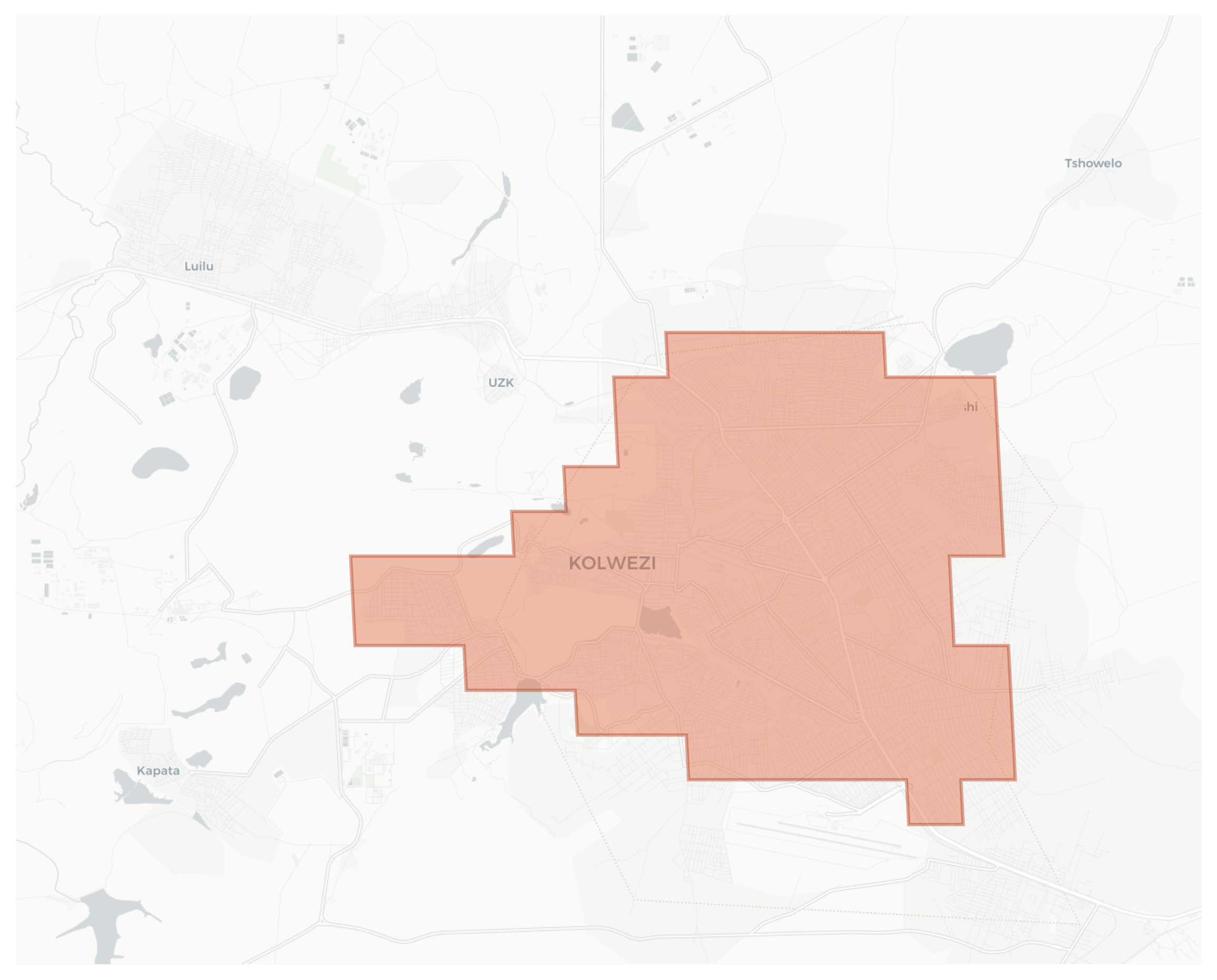 Kolwezi geographic map