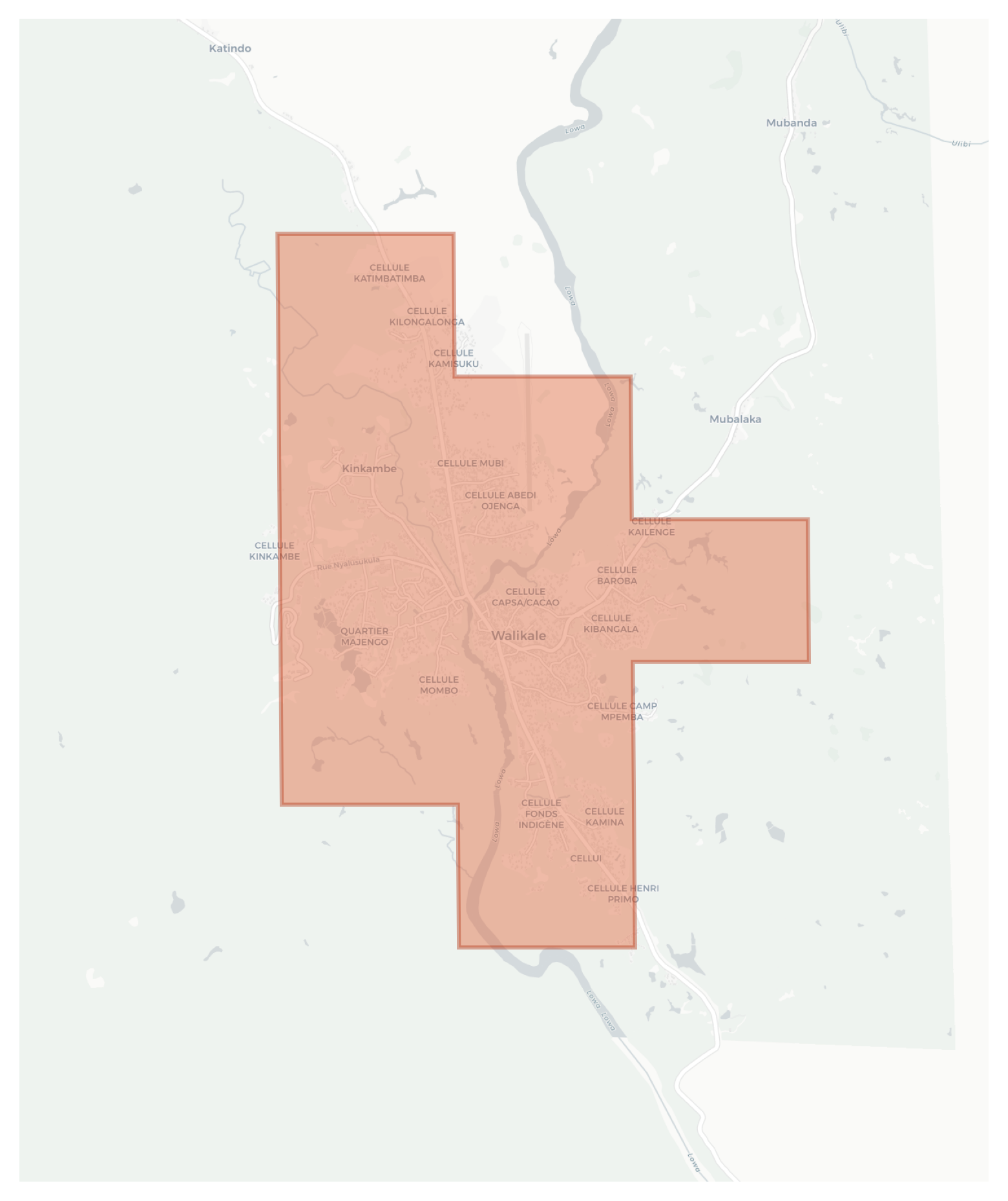 Walikale geographic map