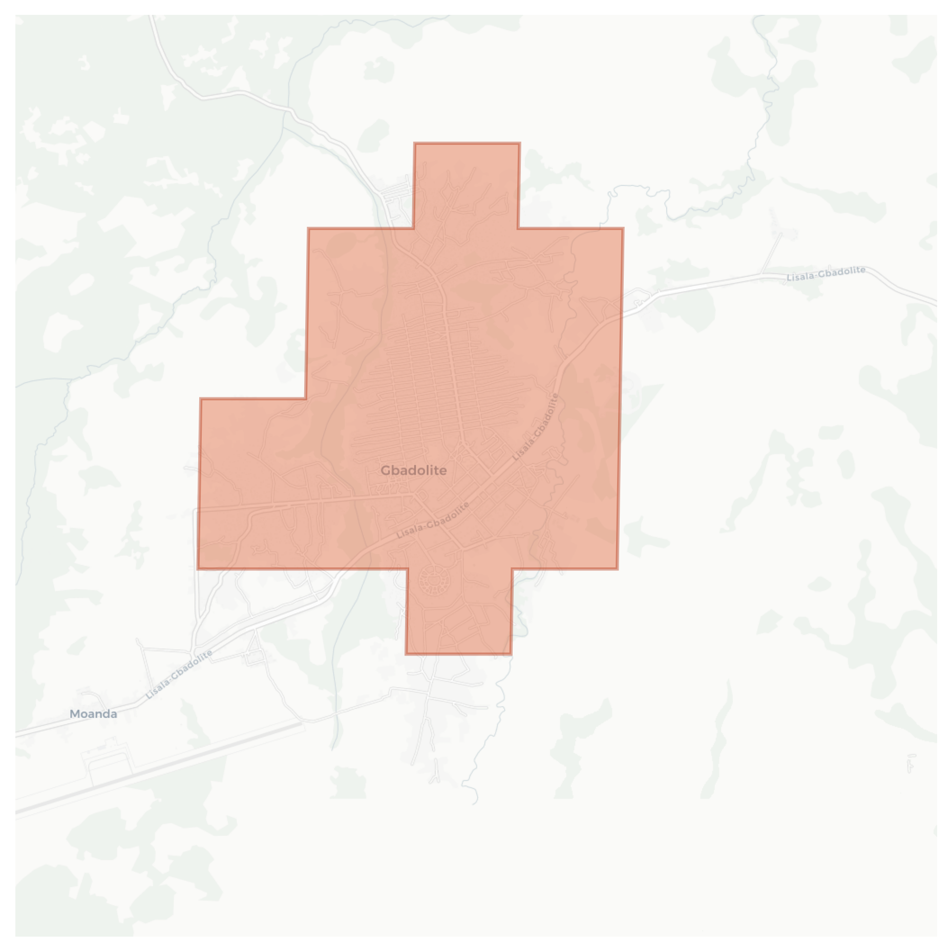 Gbadolite geographic map