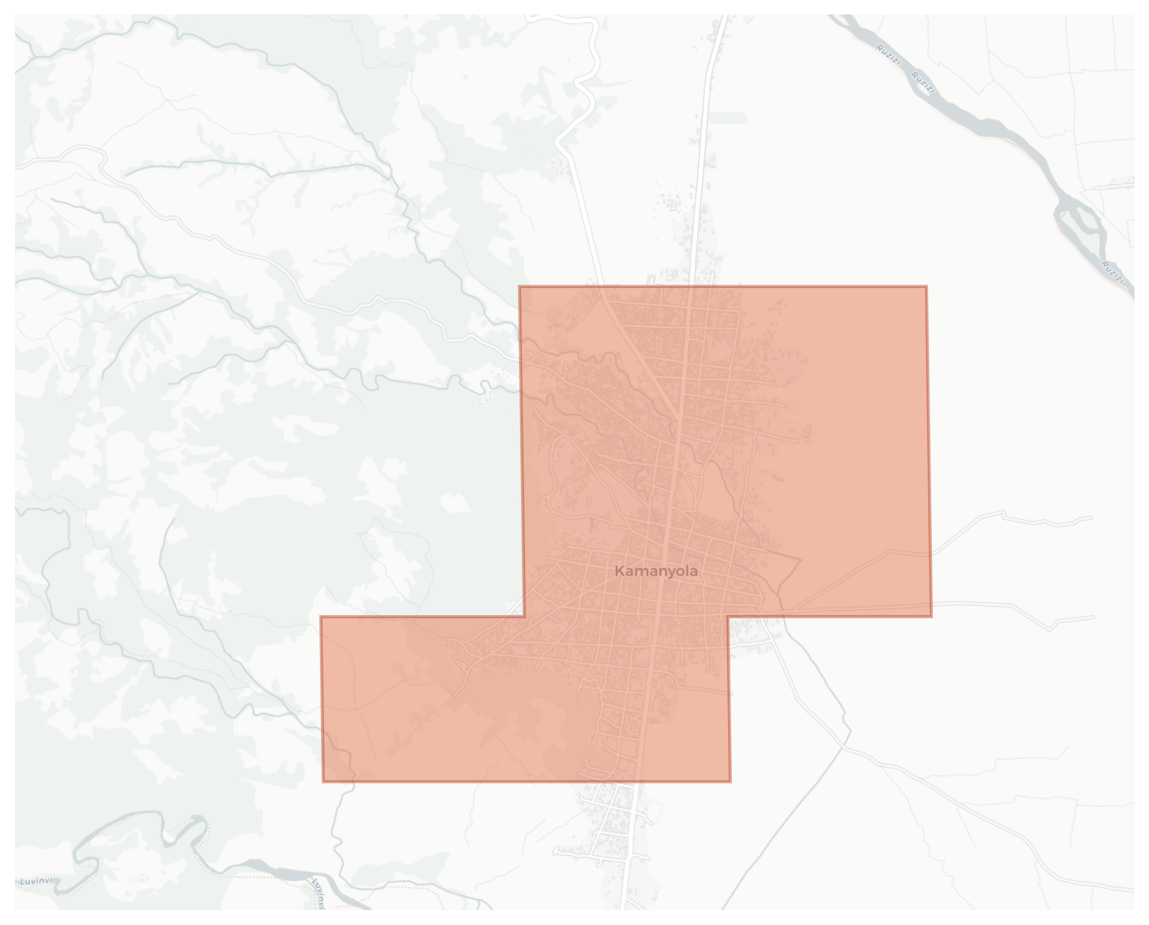 Kamanyola geographic map