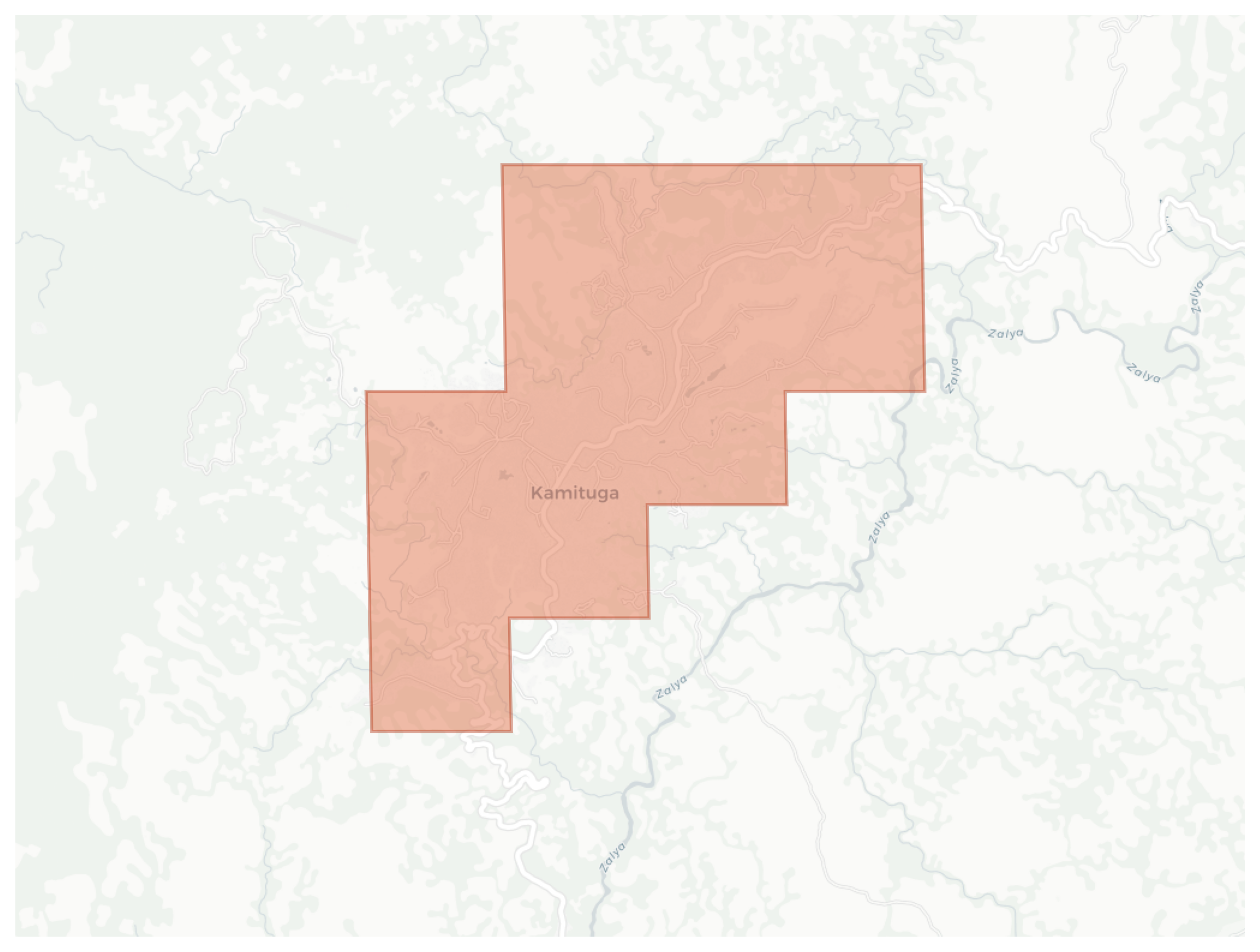Kamituga geographic map