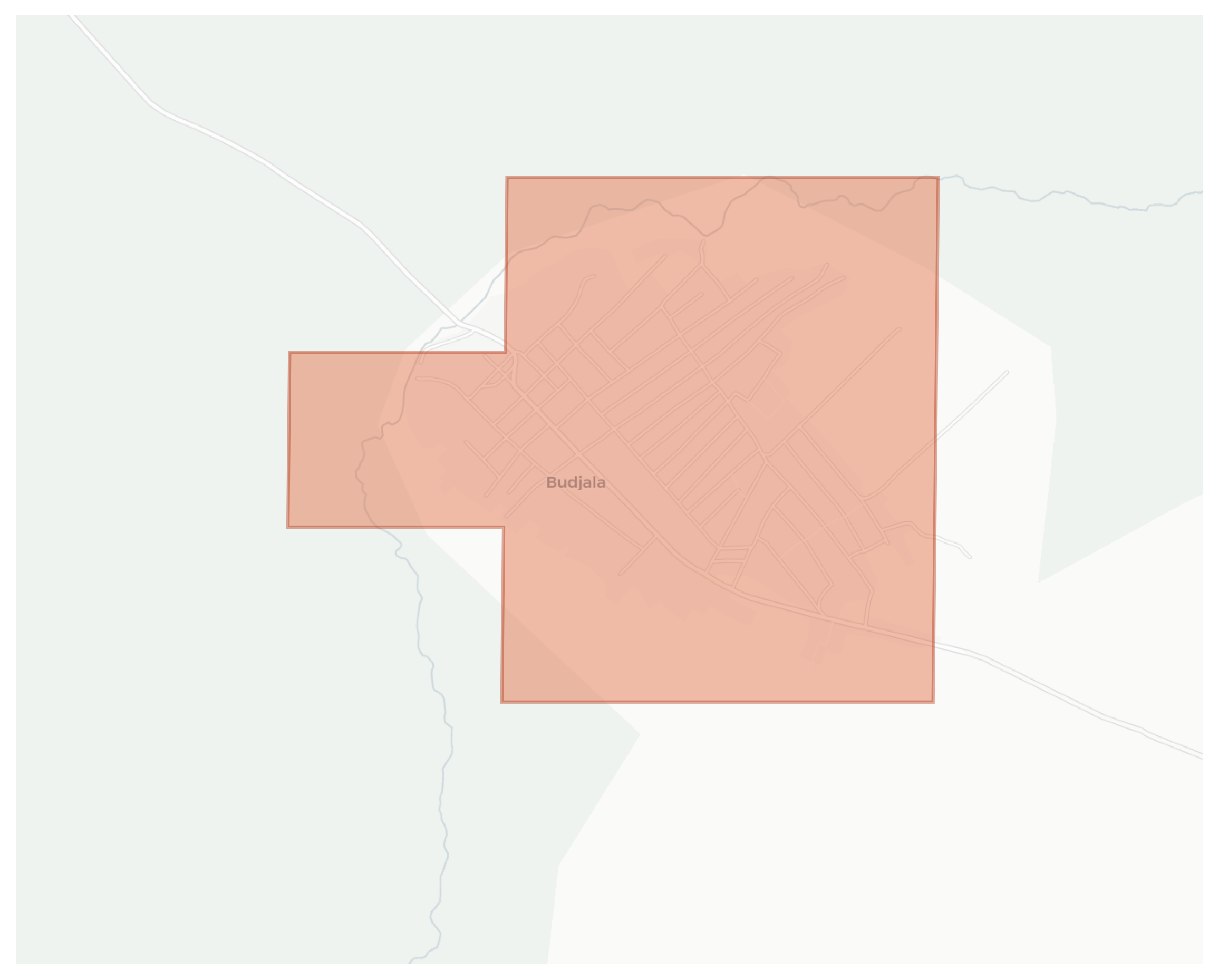 Budjala geographic map