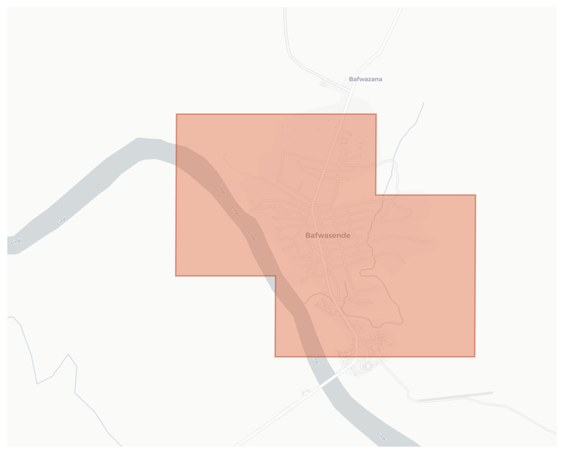 Bafwasende geographic map