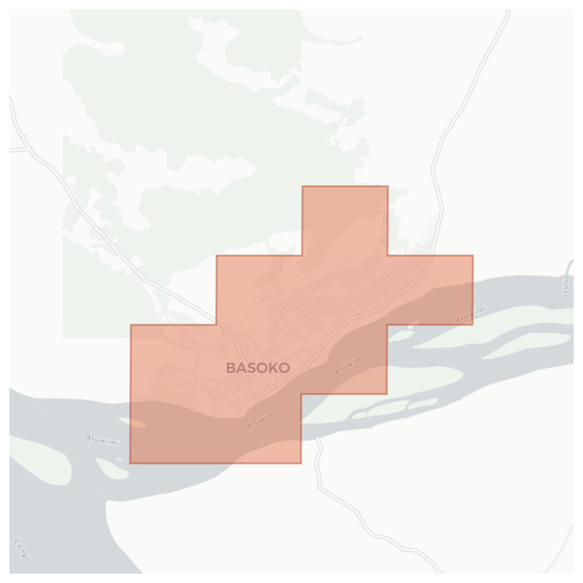 Basoko geographic map