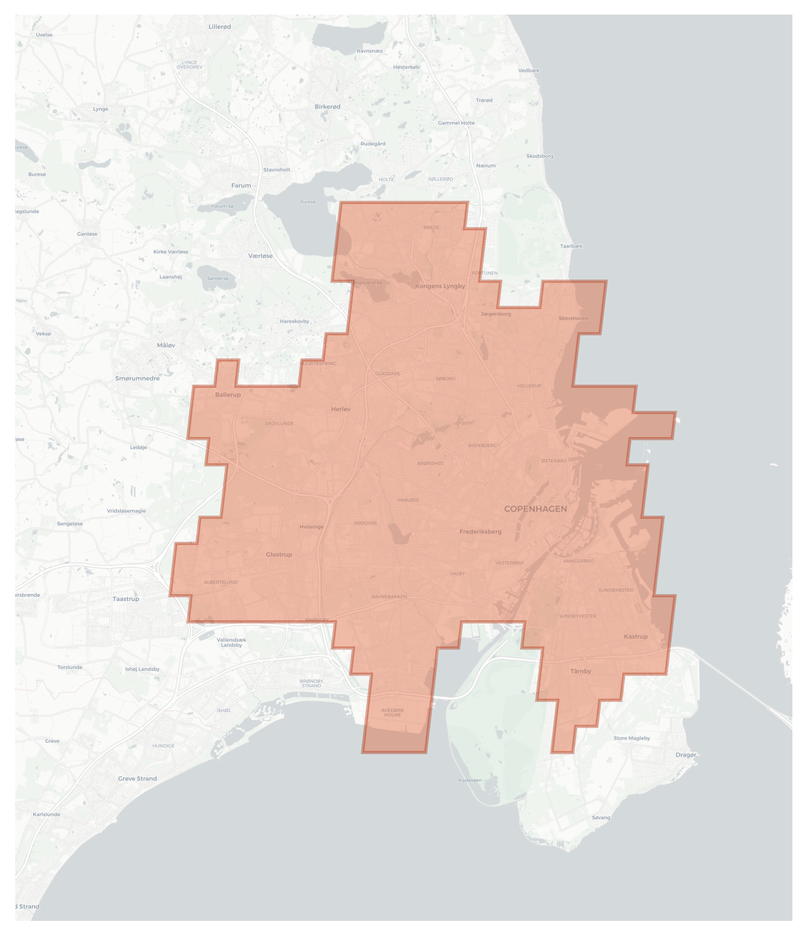 Copenhagen geographic map