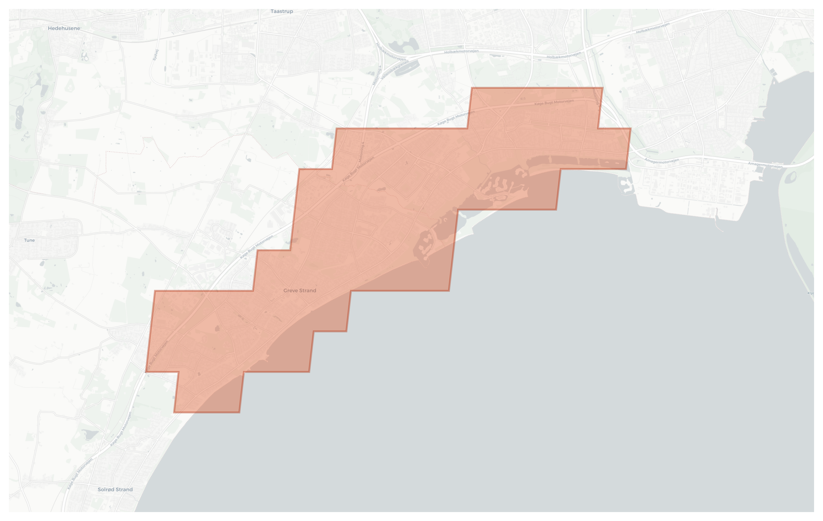 Greve Strand geographic map