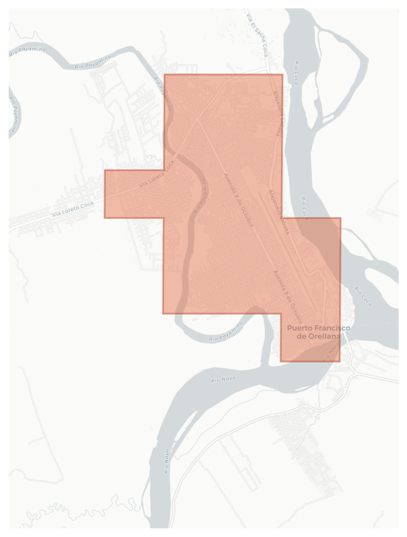 Puerto Francisco de Orellana geographic map