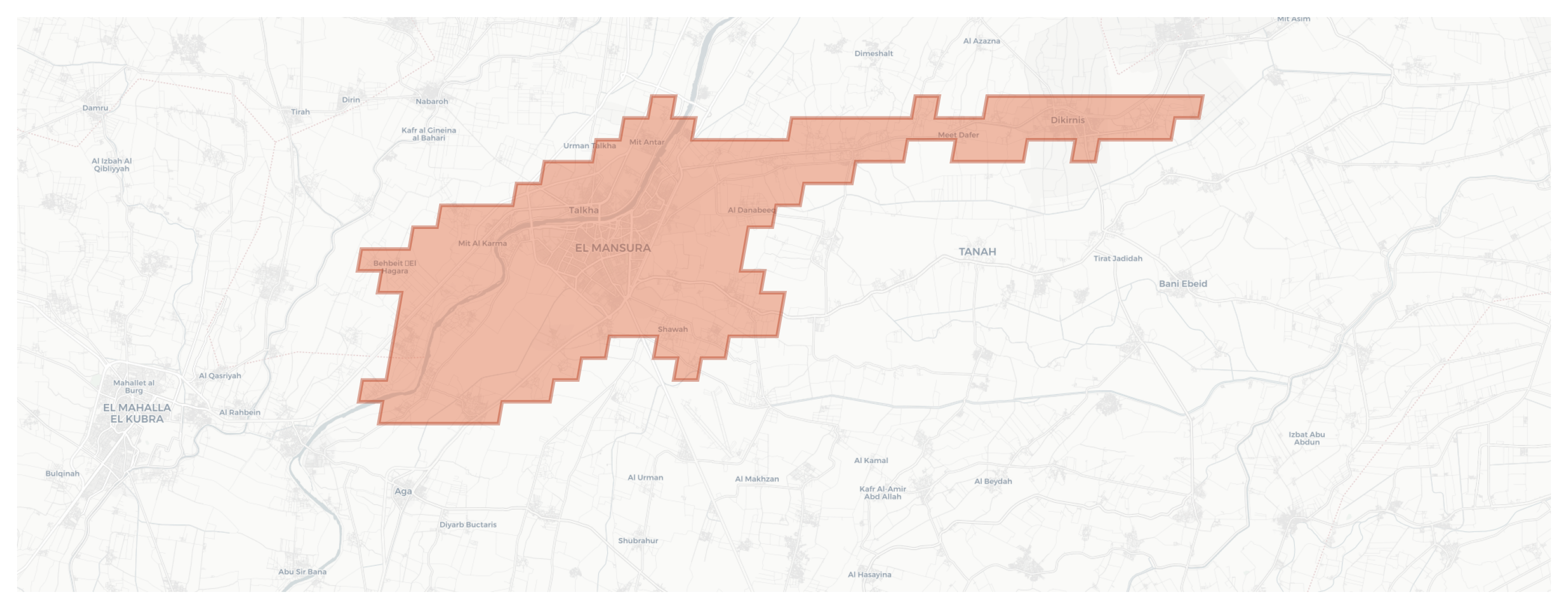 El Mansura geographic map