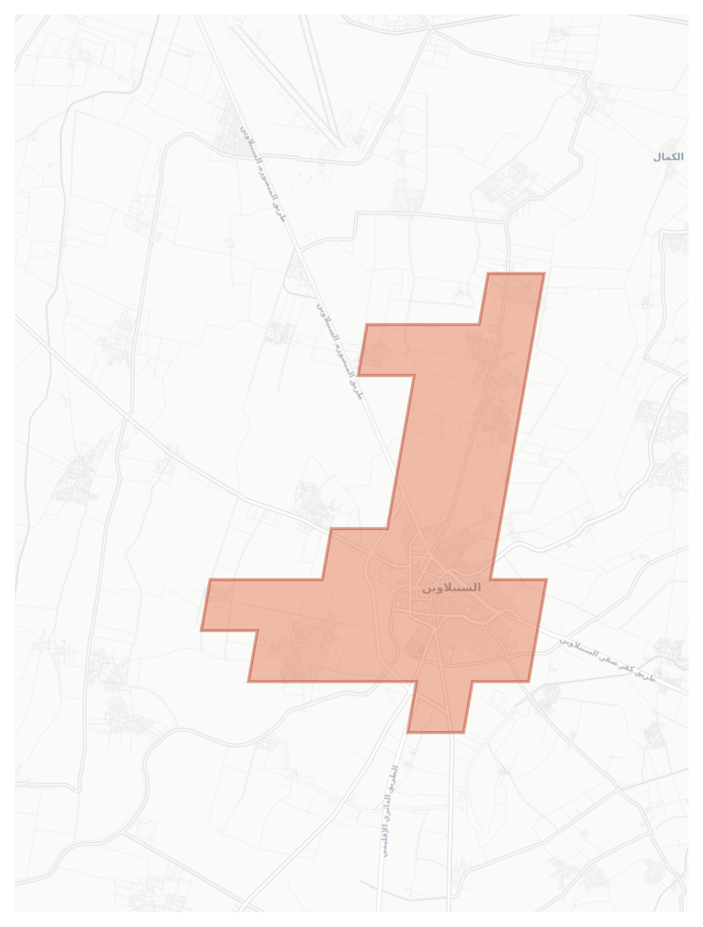 El Senbellawein geographic map