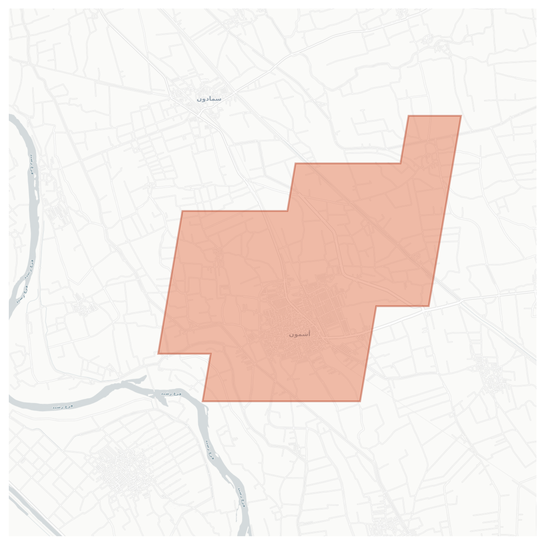 Ashmoun geographic map