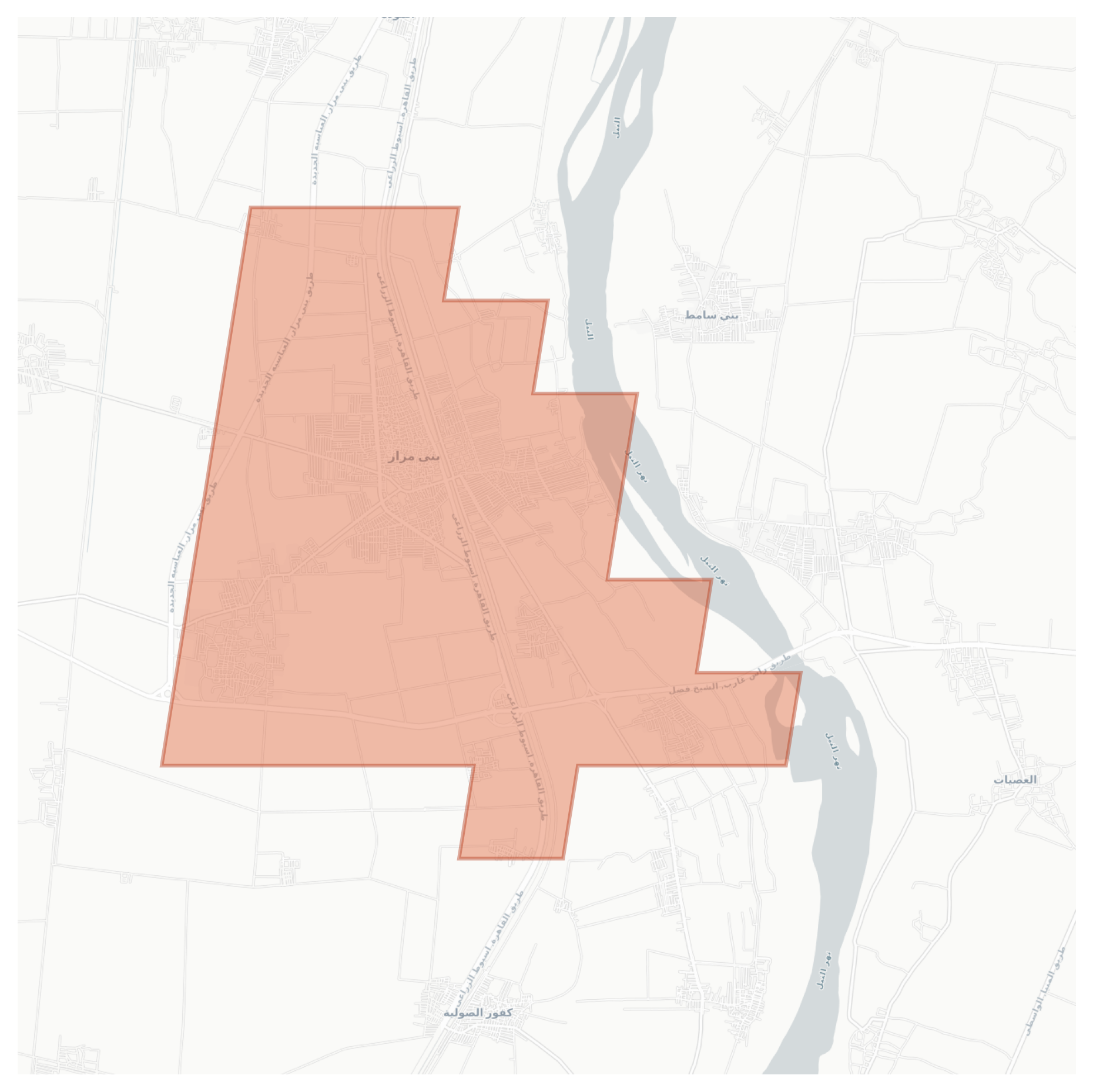 Beni Mazar geographic map