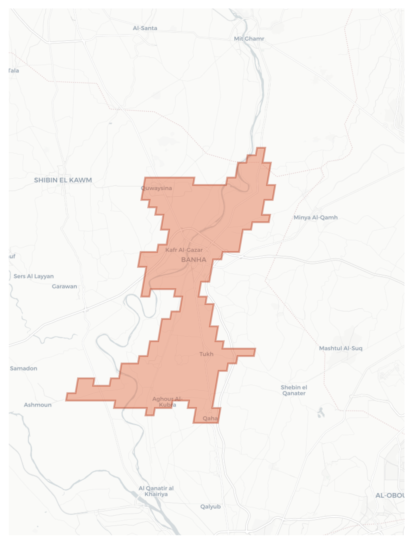 Banha geographic map