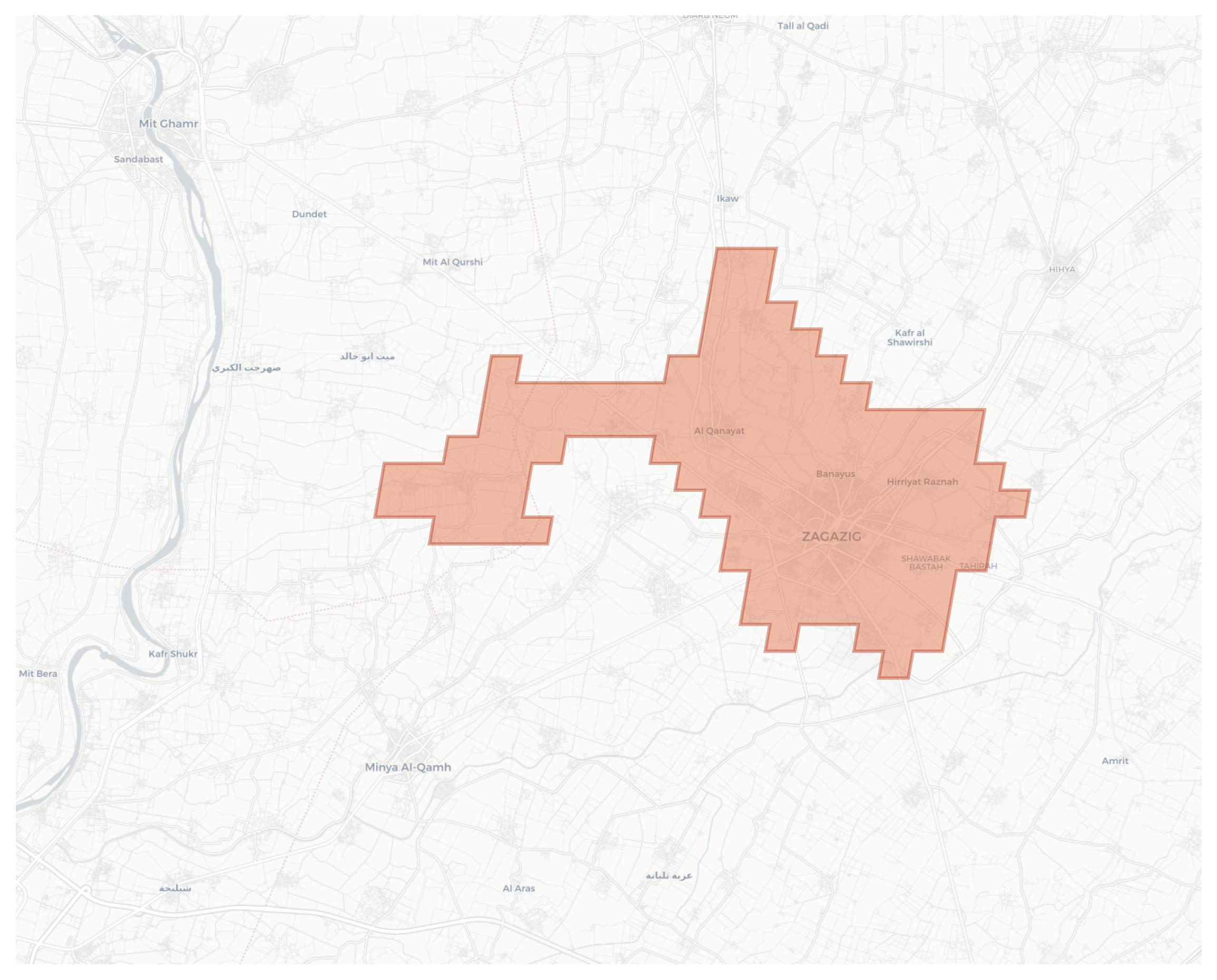 Al Zaqaziq geographic map