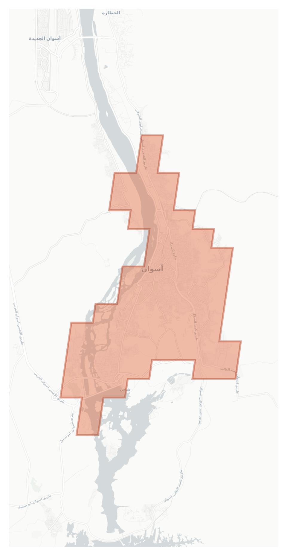 Aswan geographic map