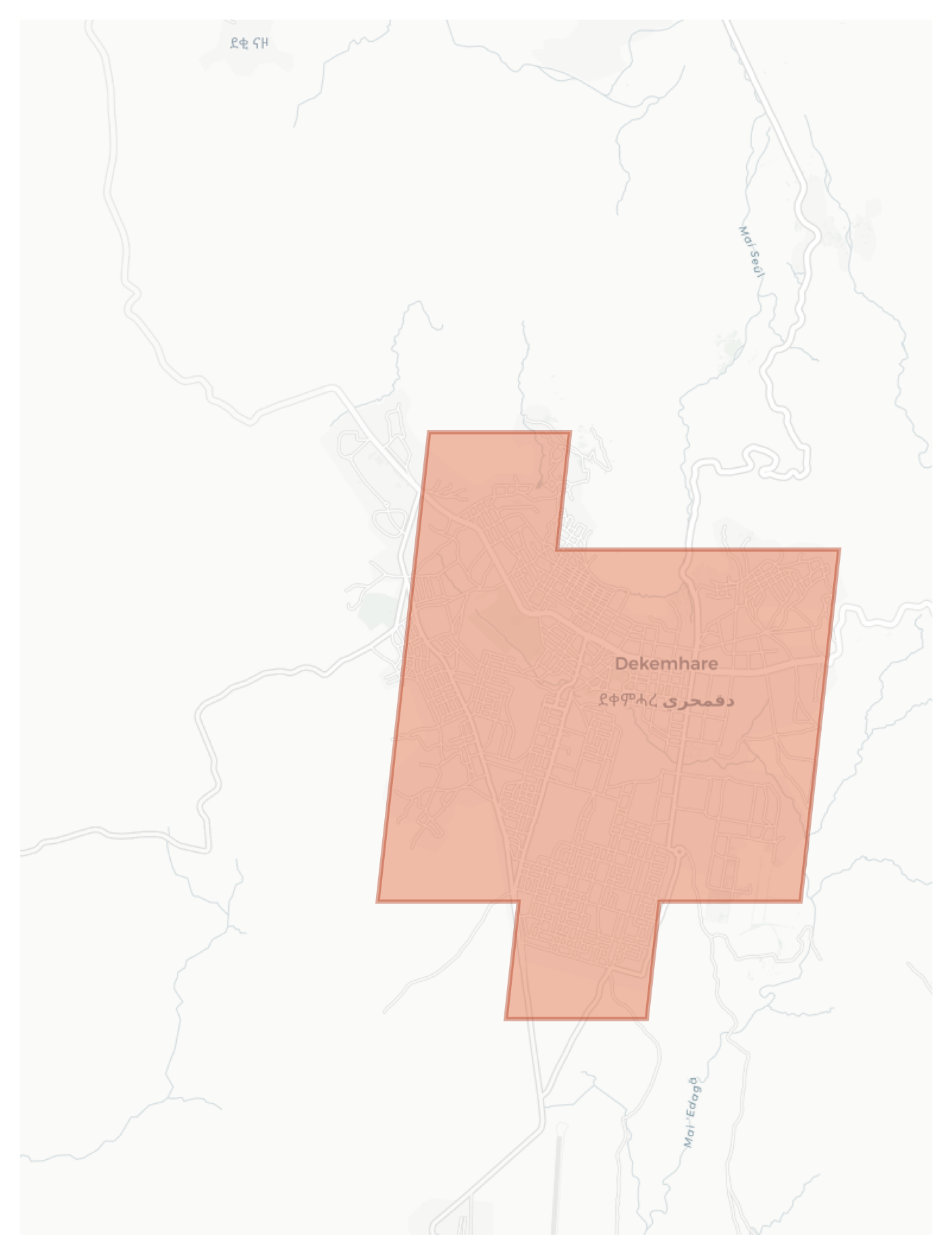 Dekemhare geographic map