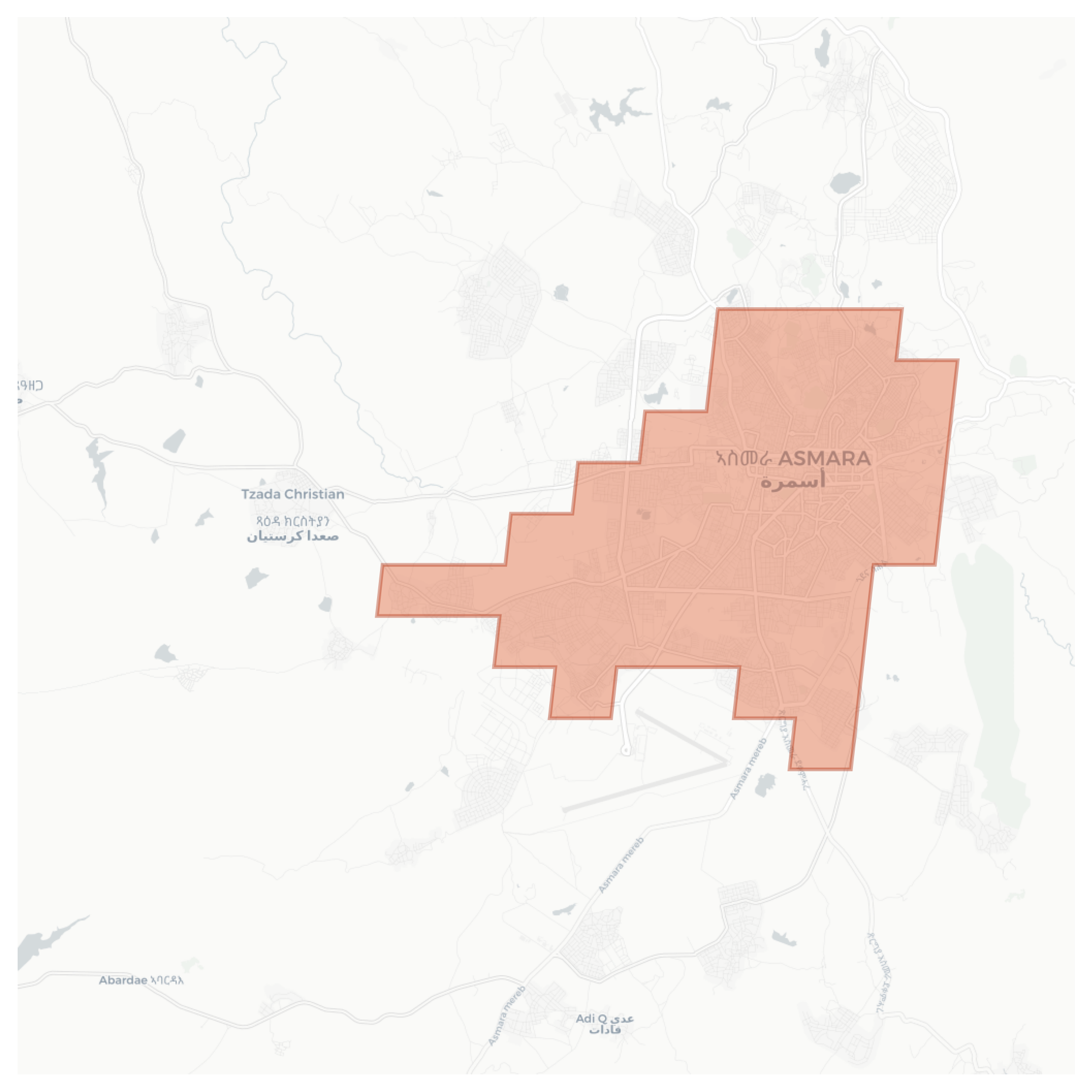 Asmara geographic map