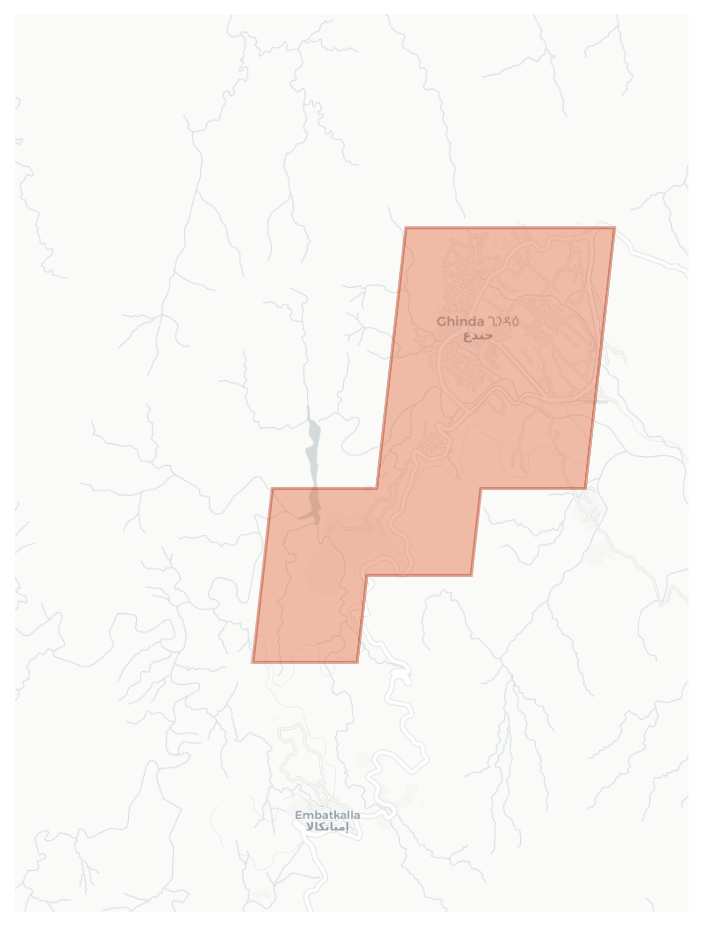 Ghinda geographic map