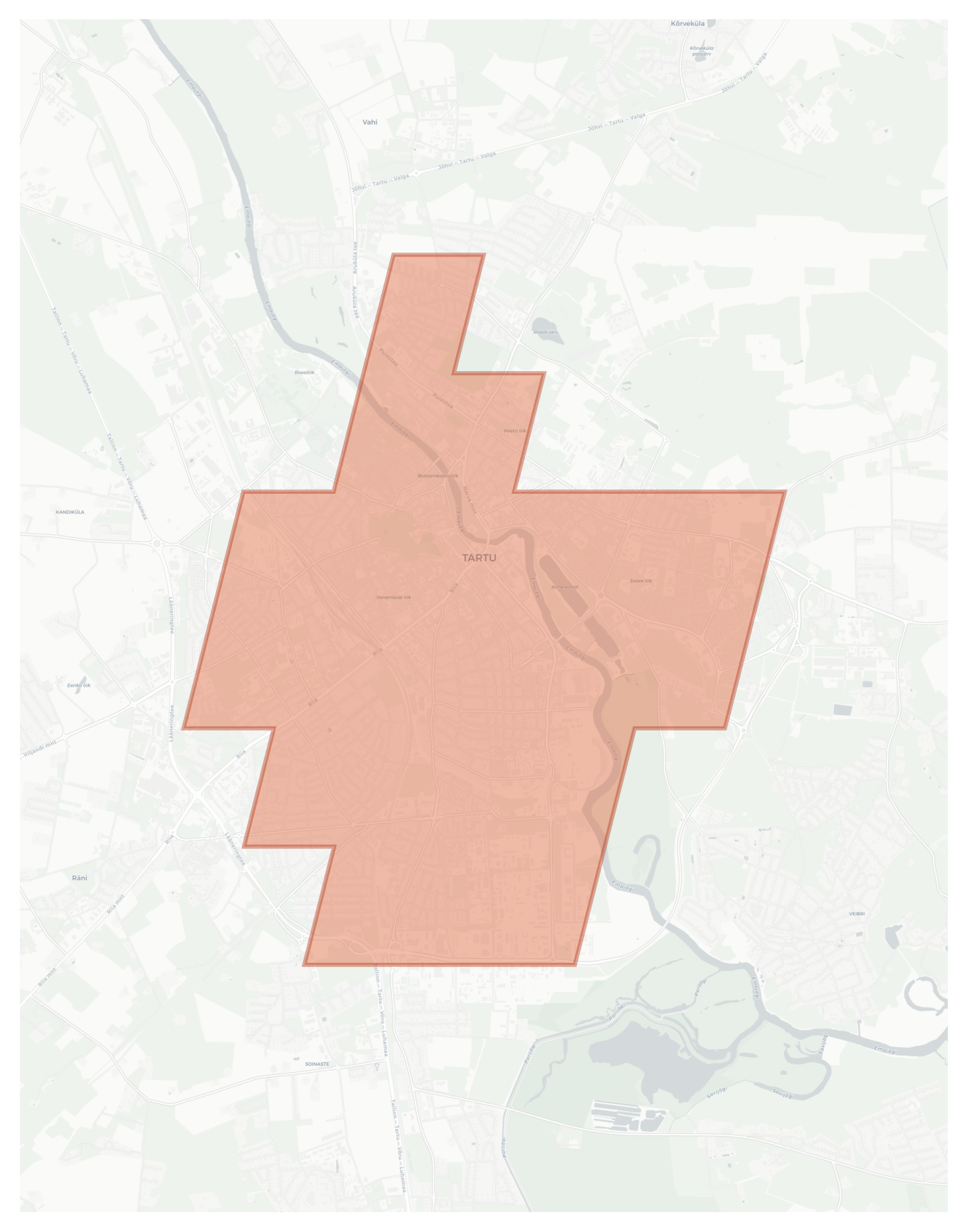 Tartu geographic map