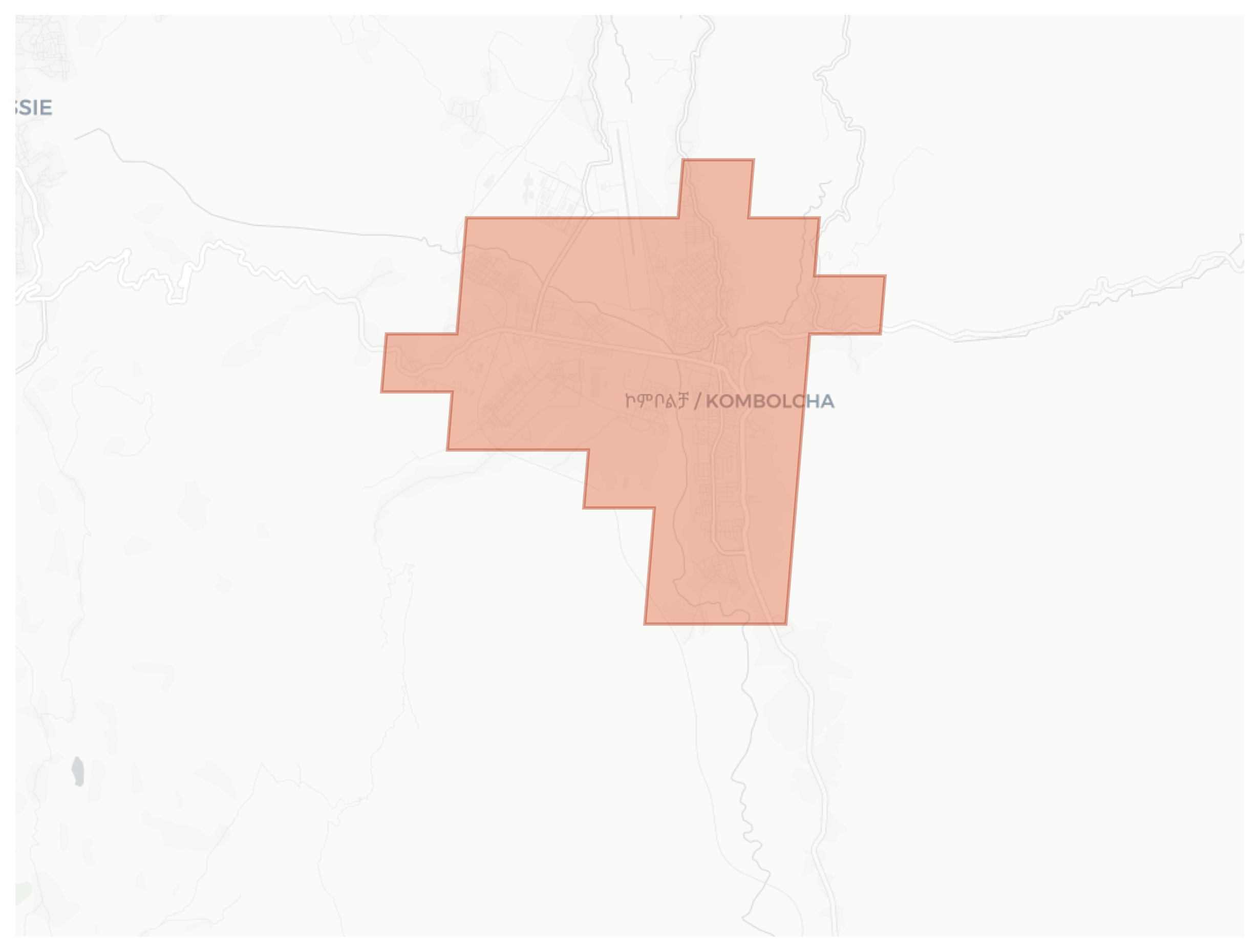 Kombolcha geographic map