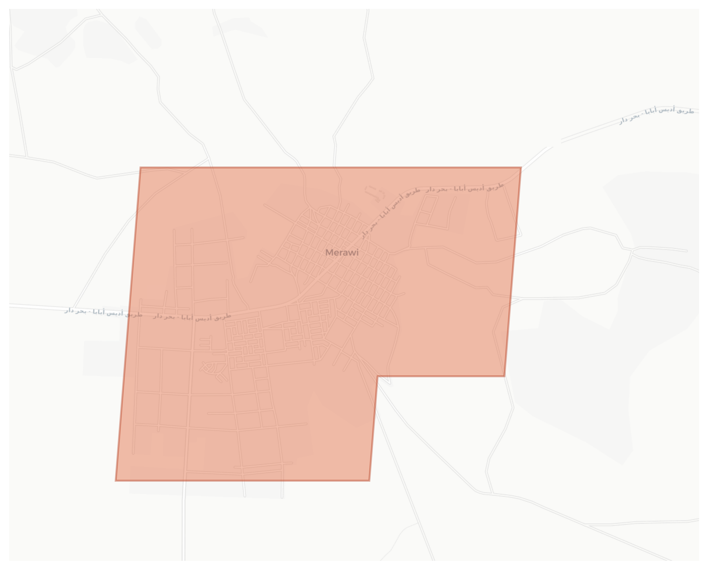 Merawi geographic map