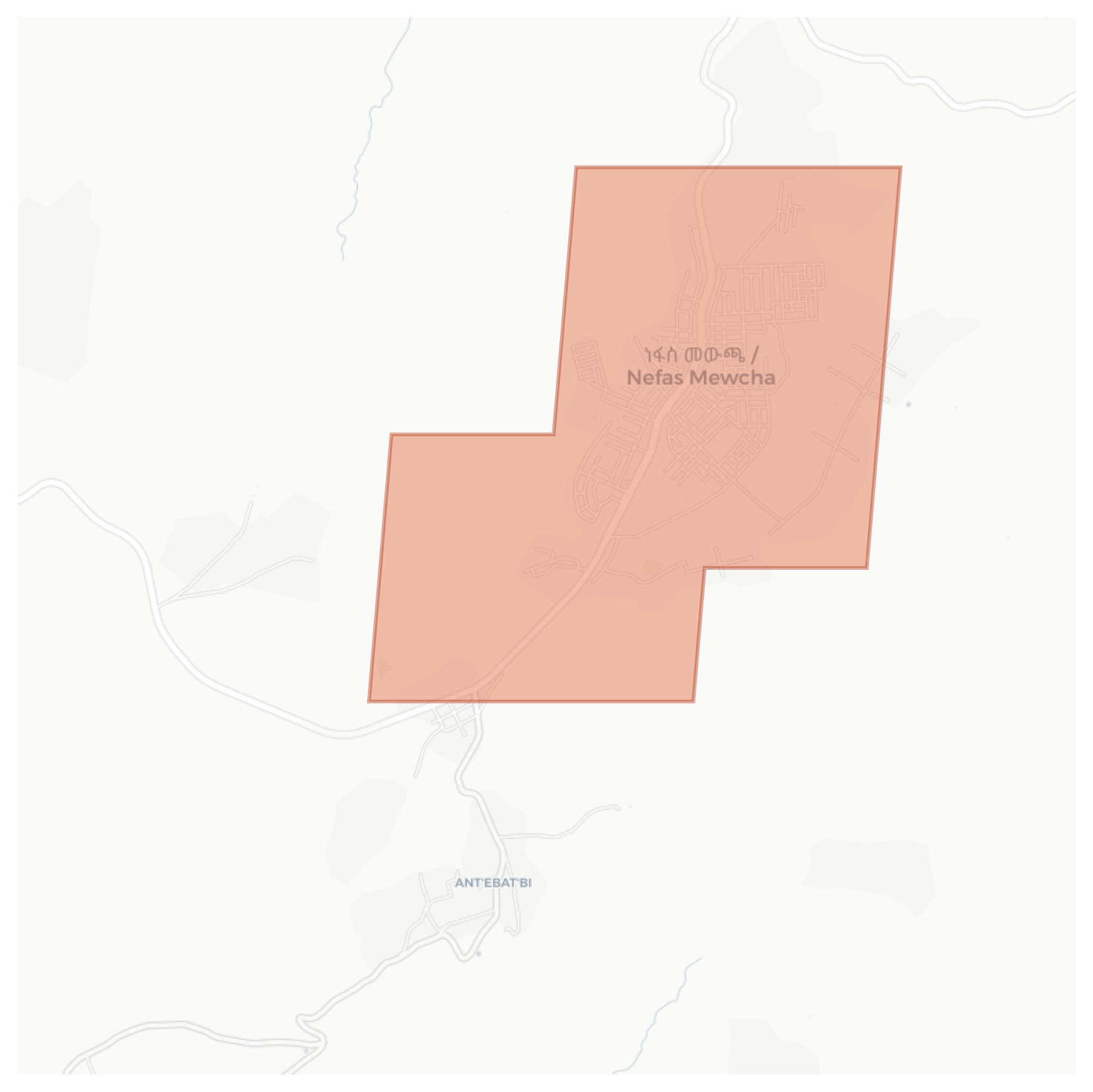 Nefas Meewcha geographic map