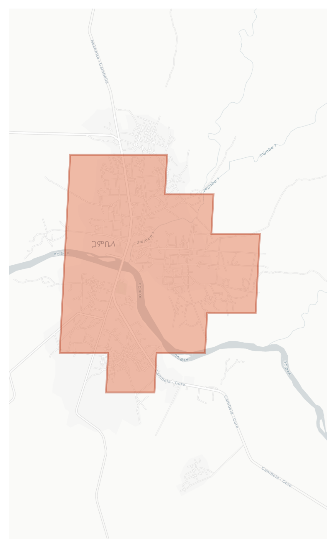 Gambela geographic map
