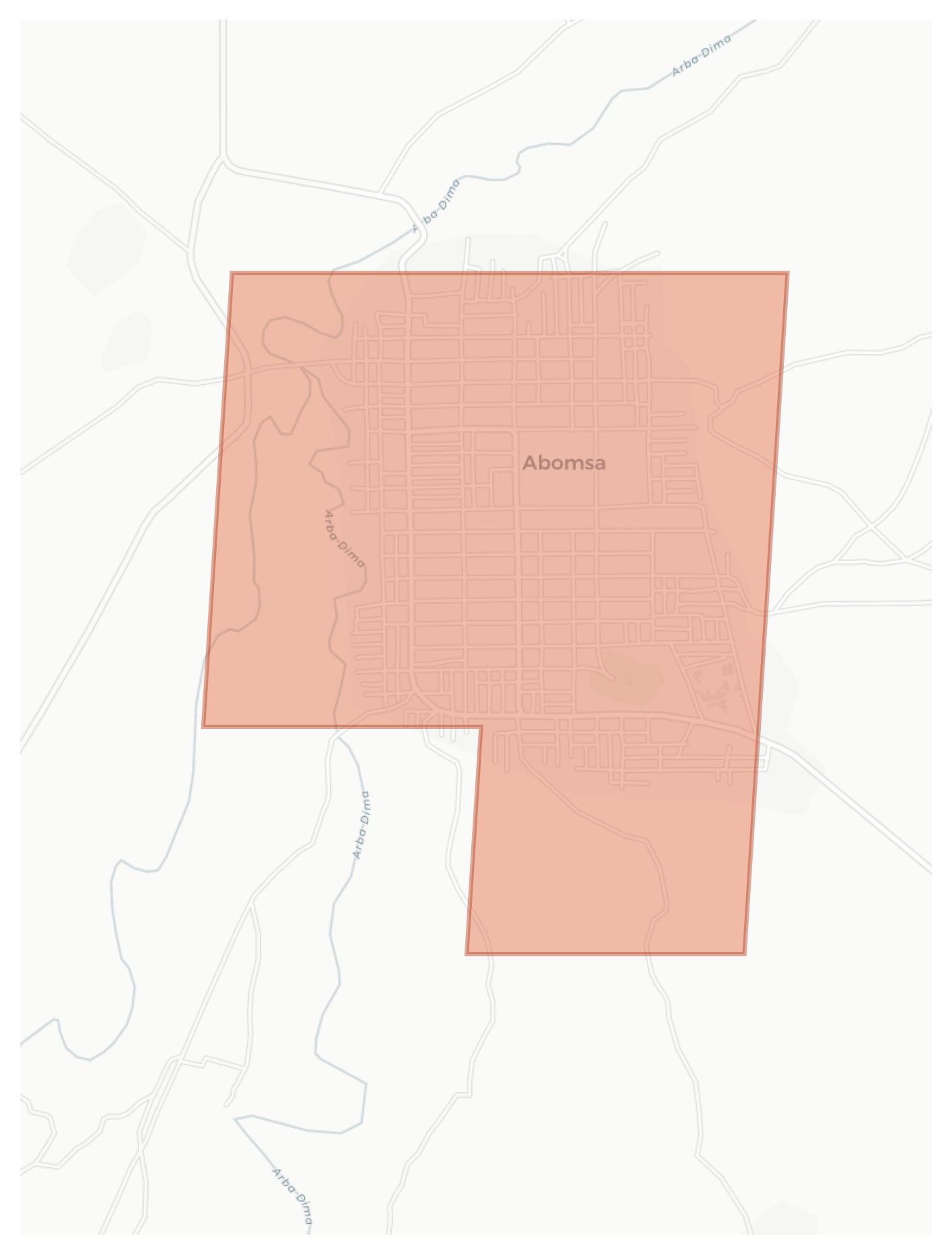 Abomsa geographic map
