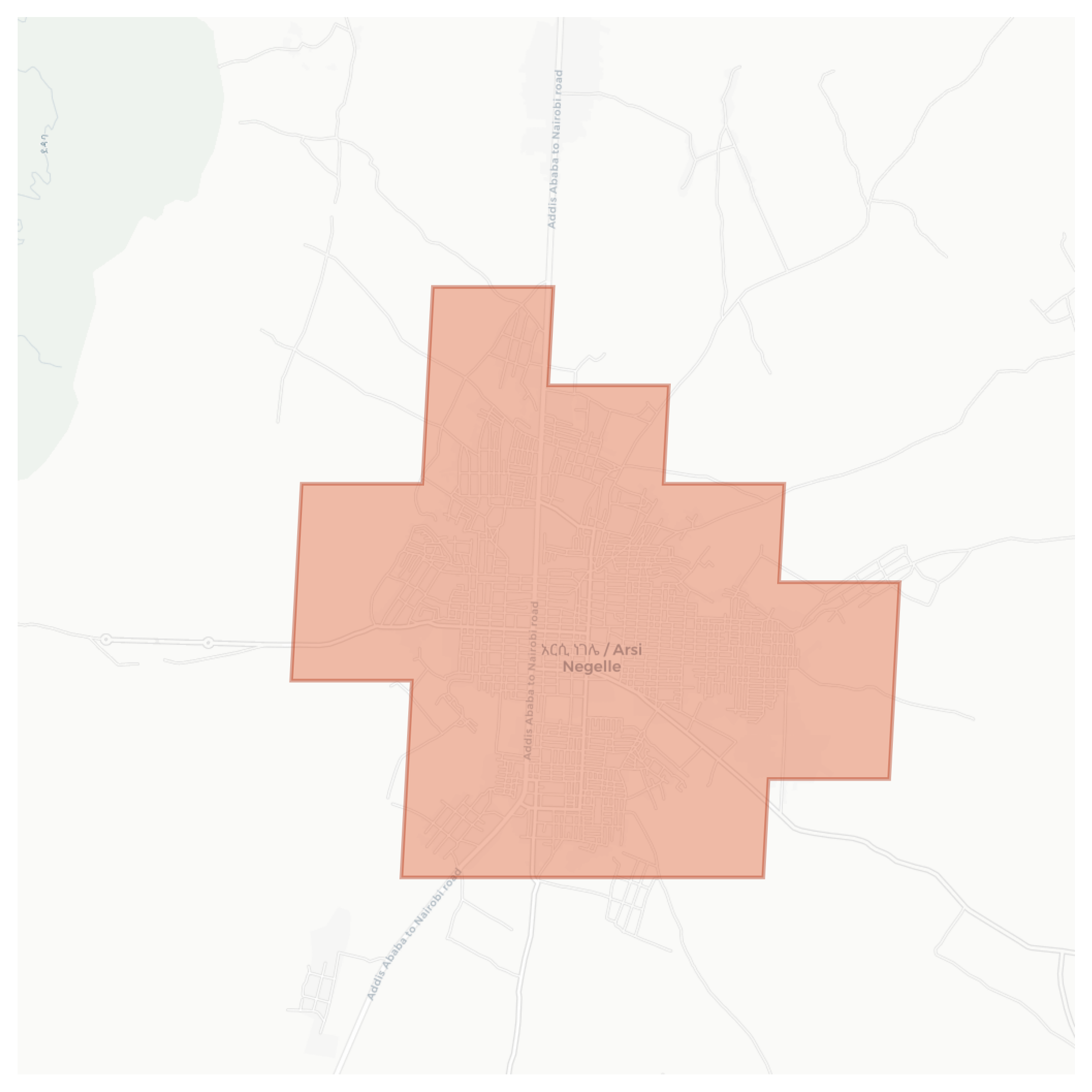 Arsi Negelle geographic map