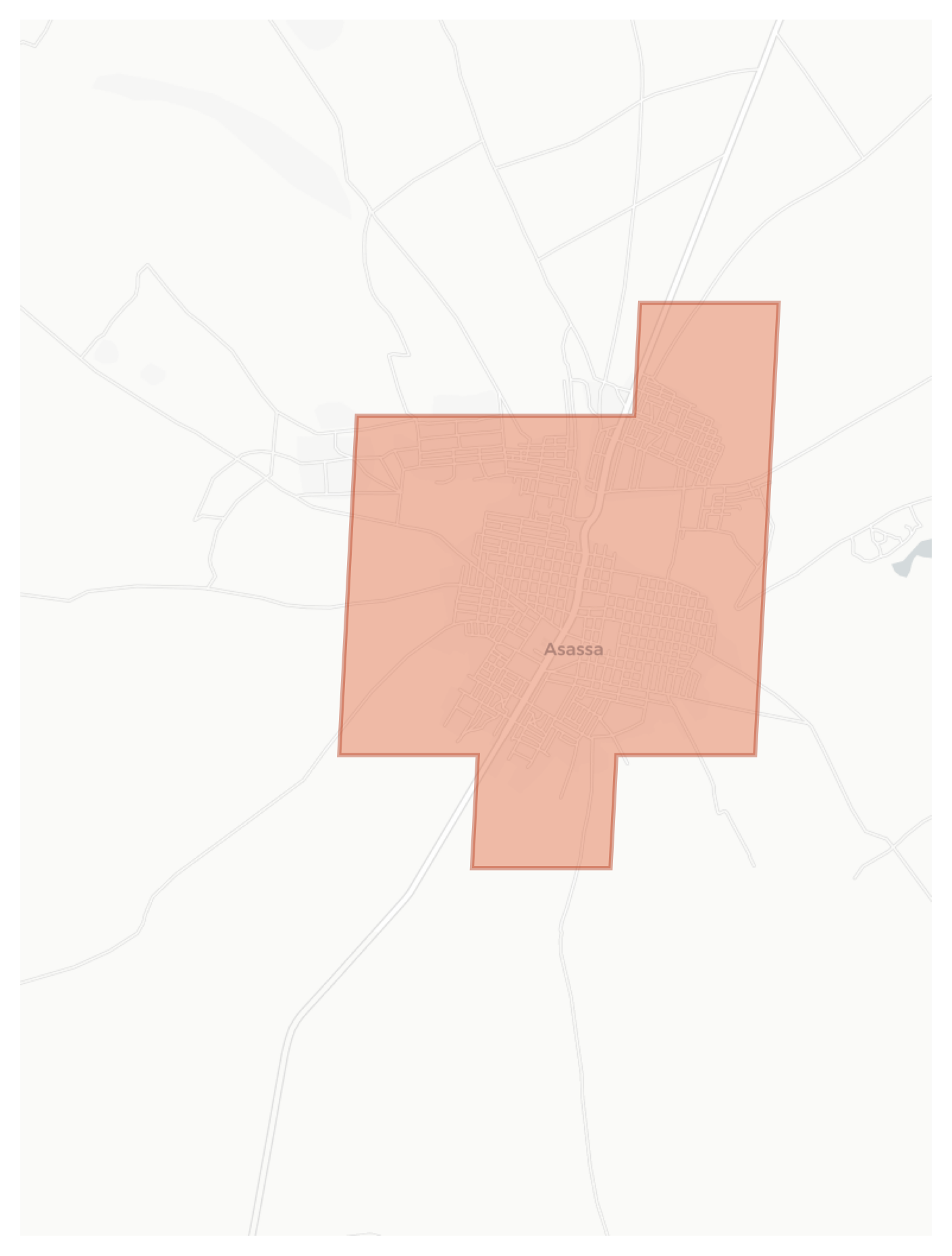 Asassa geographic map