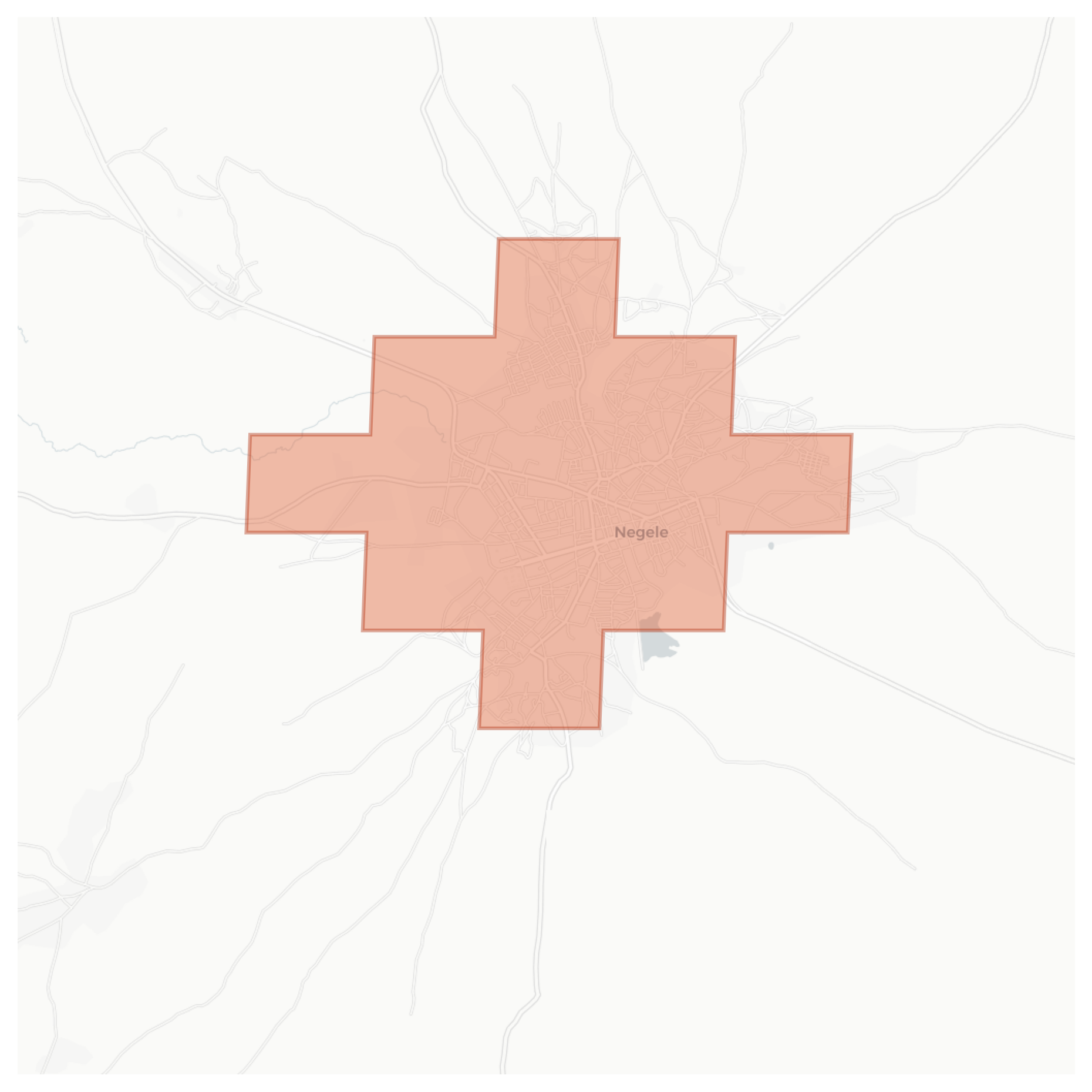 Negele geographic map
