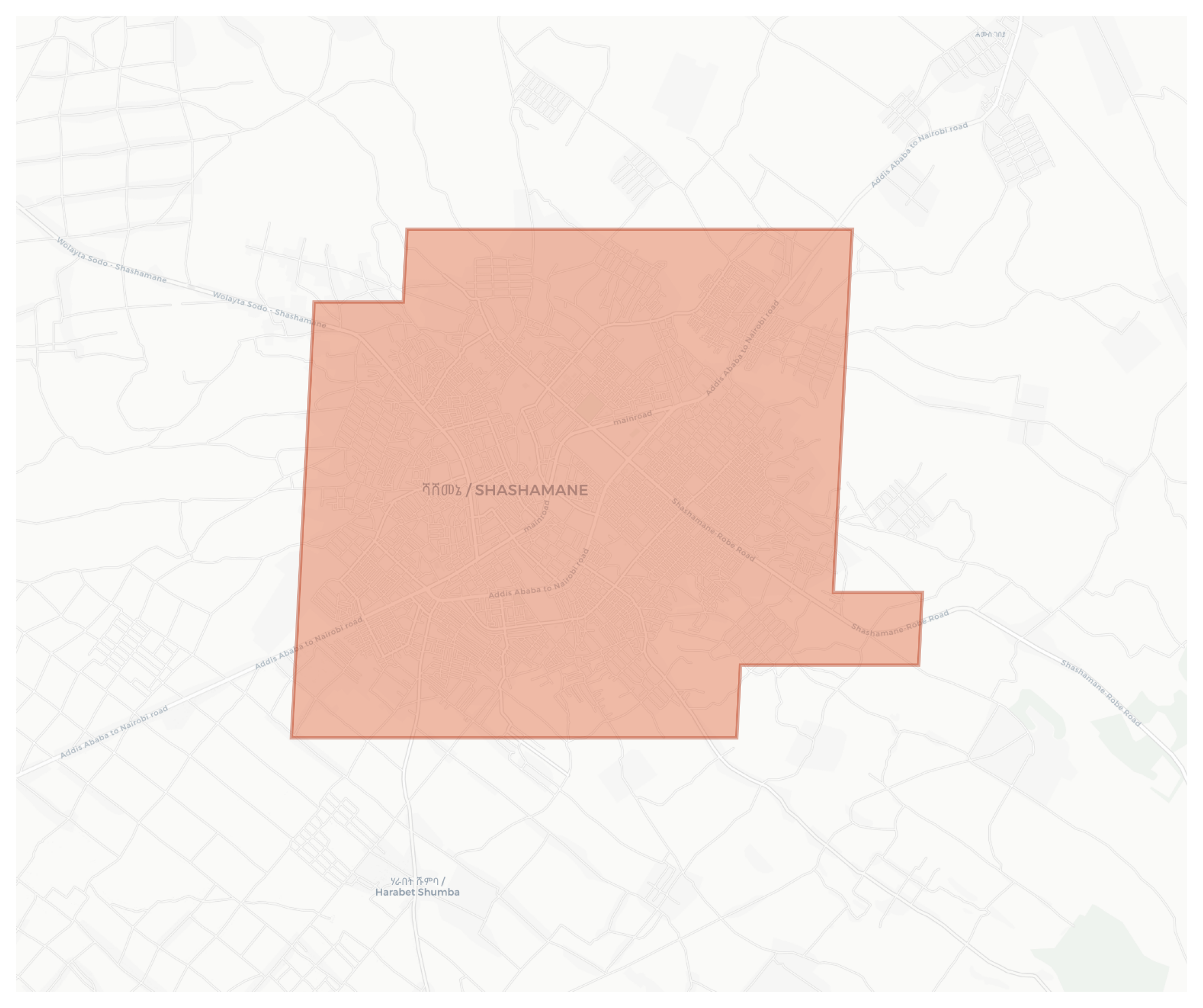 Shashamane geographic map