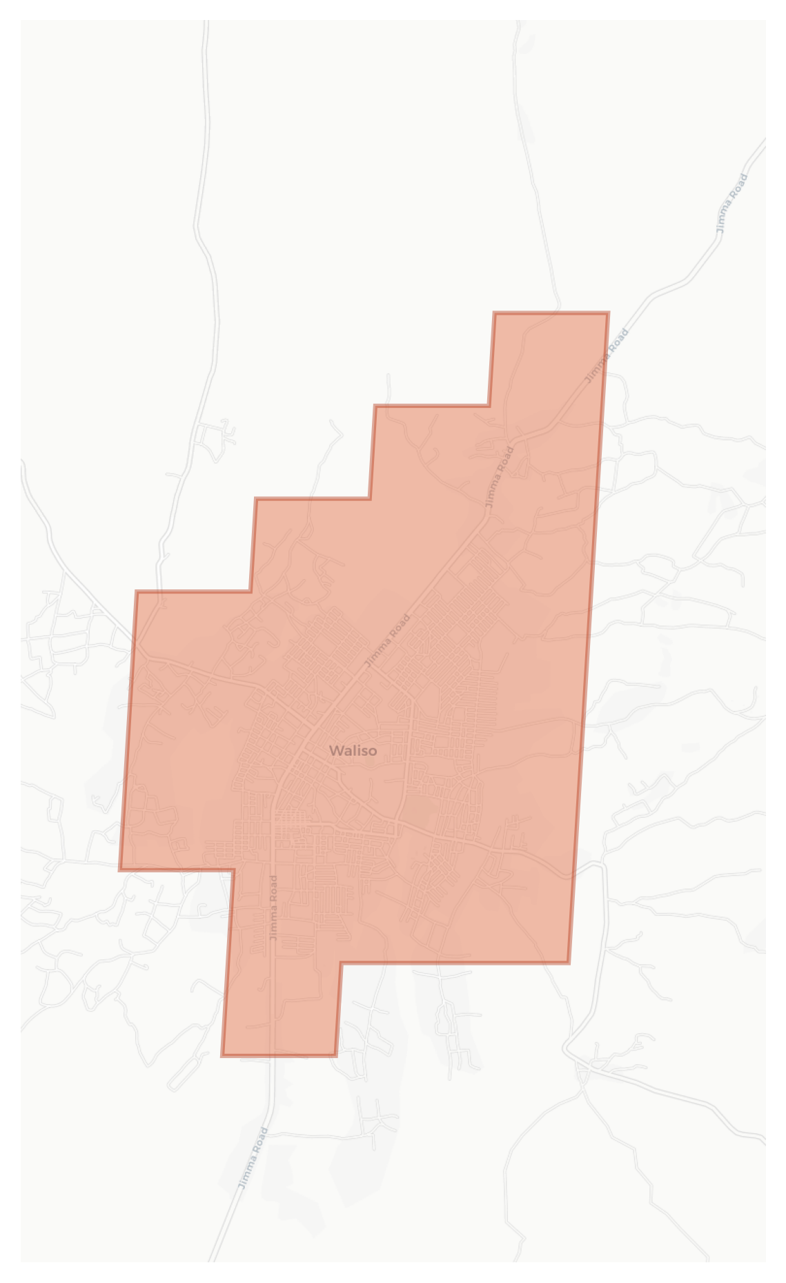 Waliso geographic map