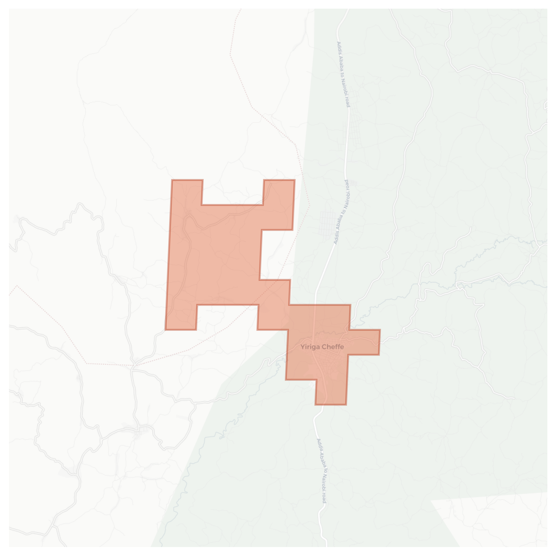 Yirga Cheffe geographic map