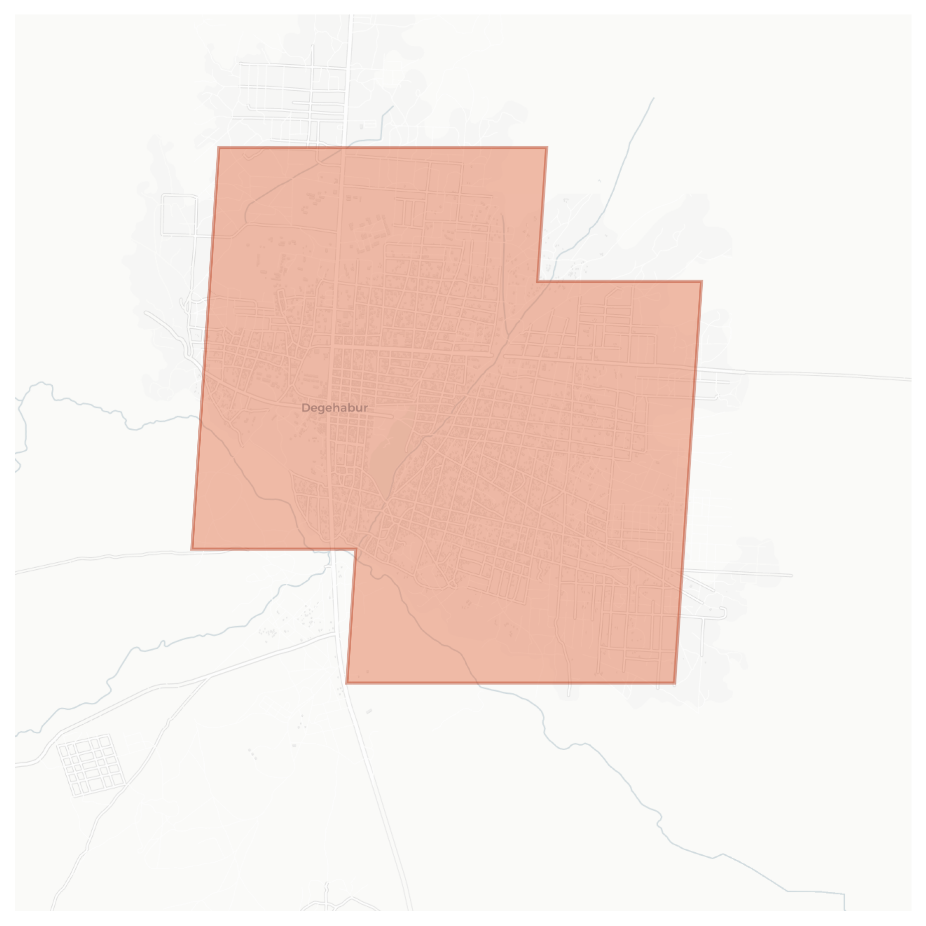 Degehabur geographic map