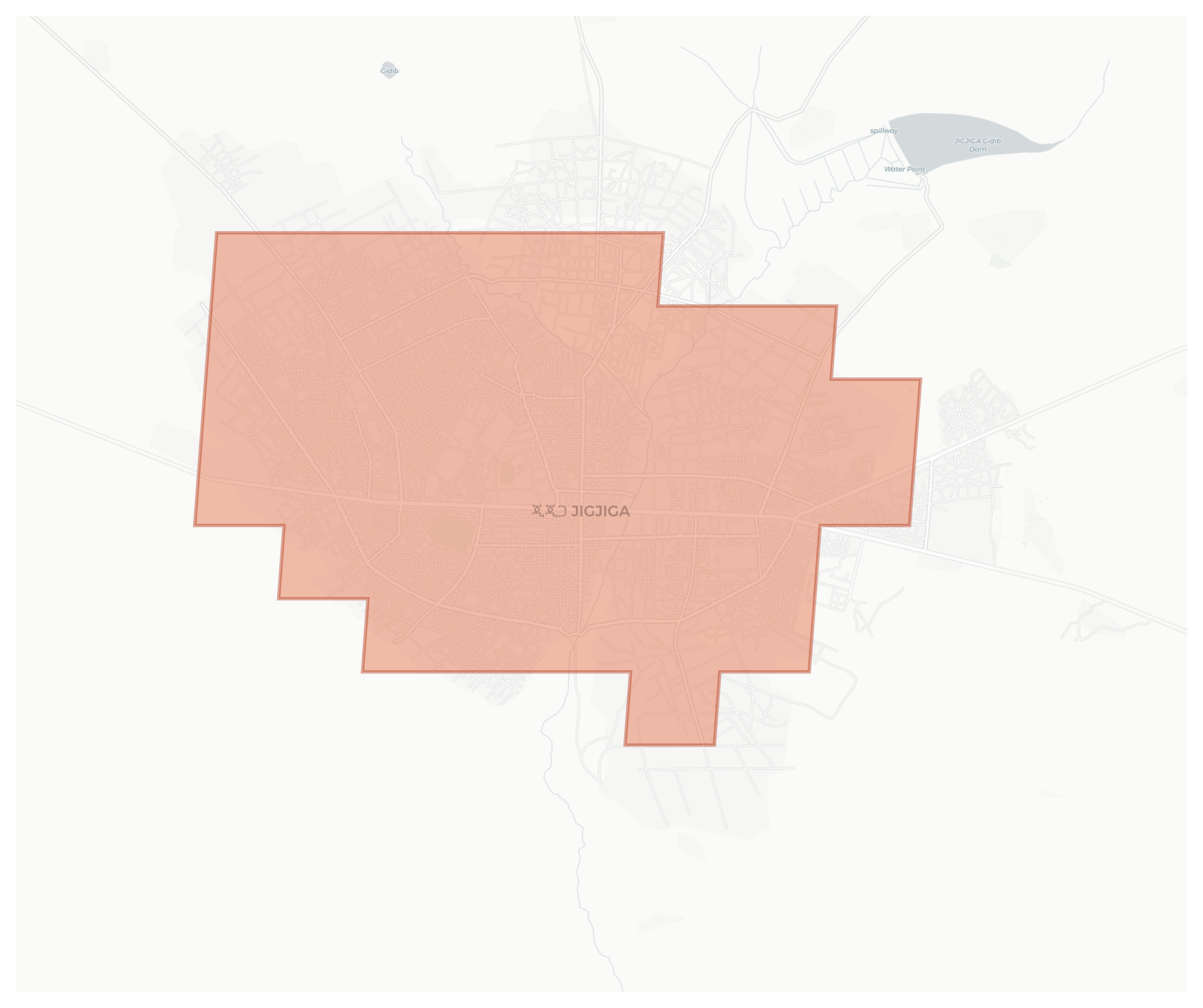 Jijiga geographic map
