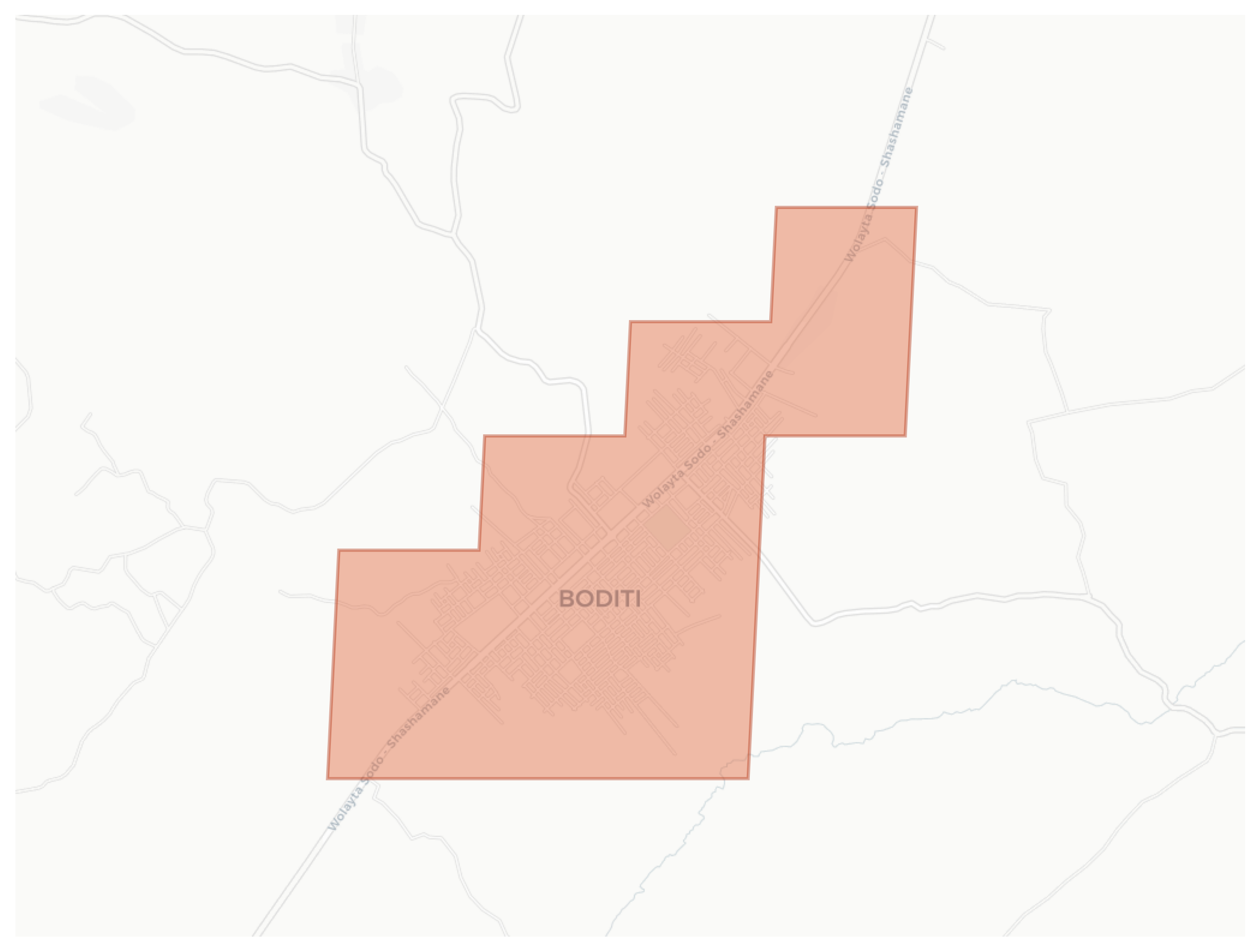 Boditi geographic map