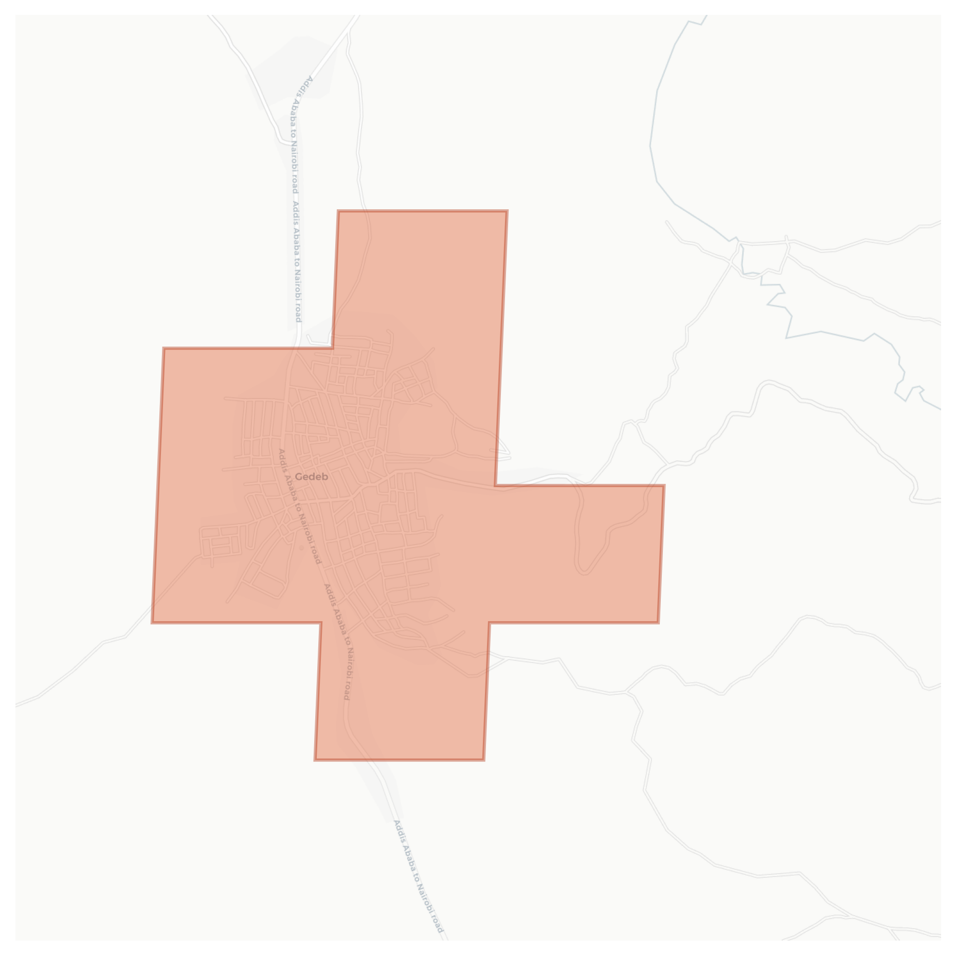 Gedeb geographic map